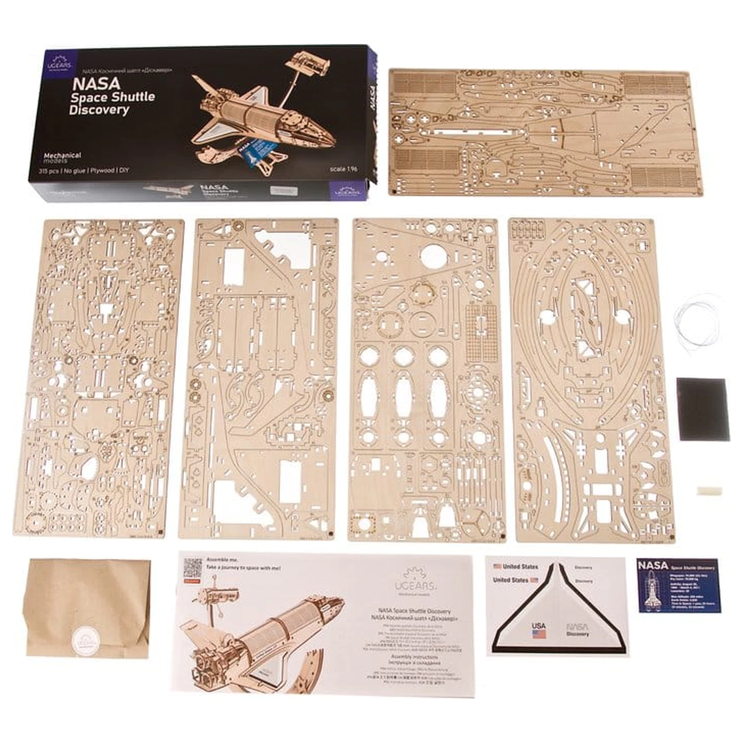 NASA 3D dřevěné puzzle raketoplán Discovery fotografii produktu