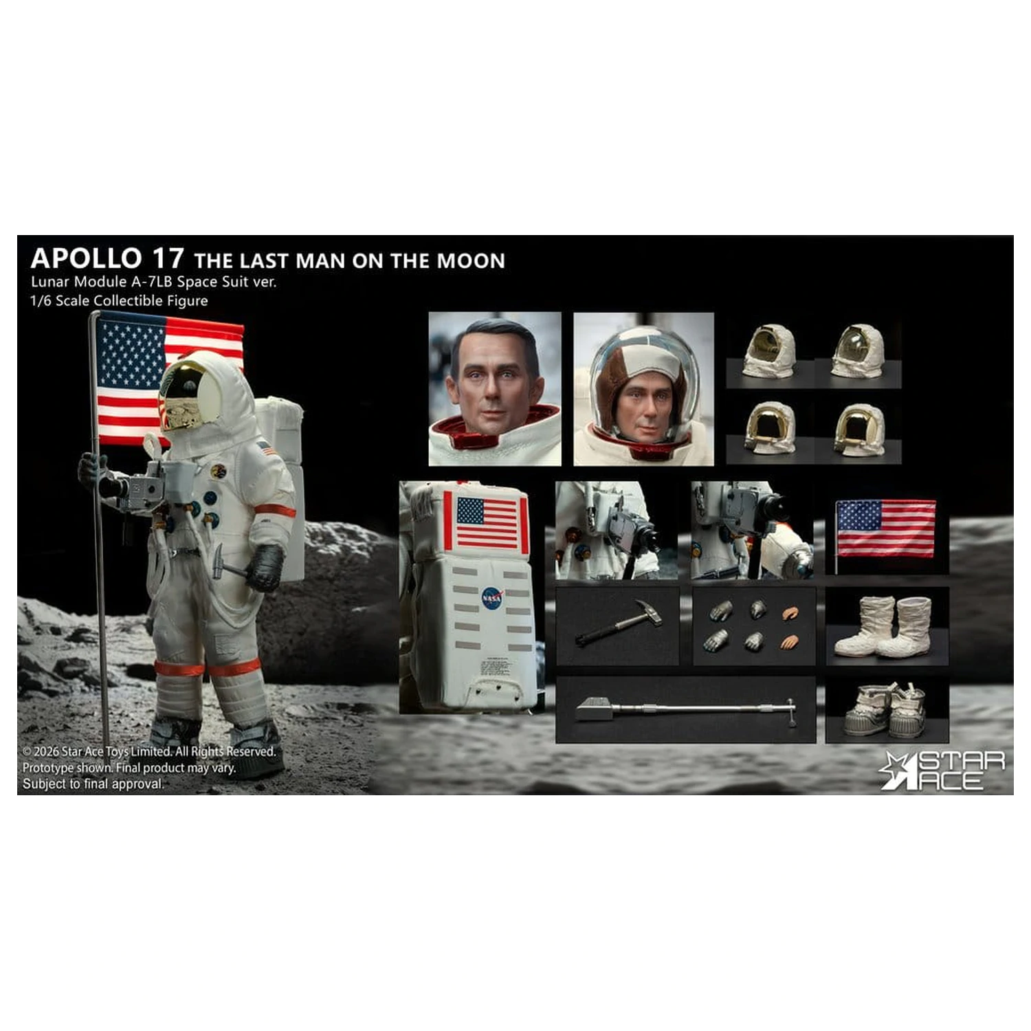 NASA Apollo 17 akční figurka 1/6 The Last Man on the Moon 30 cm fotografii produktu