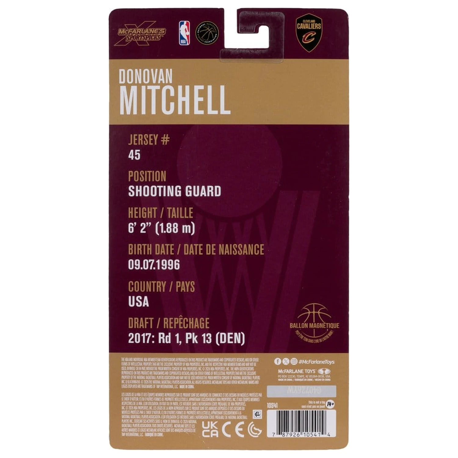 NBA SportsPicks akční figurka Donovan Mitchell (Cleveland Cavaliers) 15 cm fotografii produktu