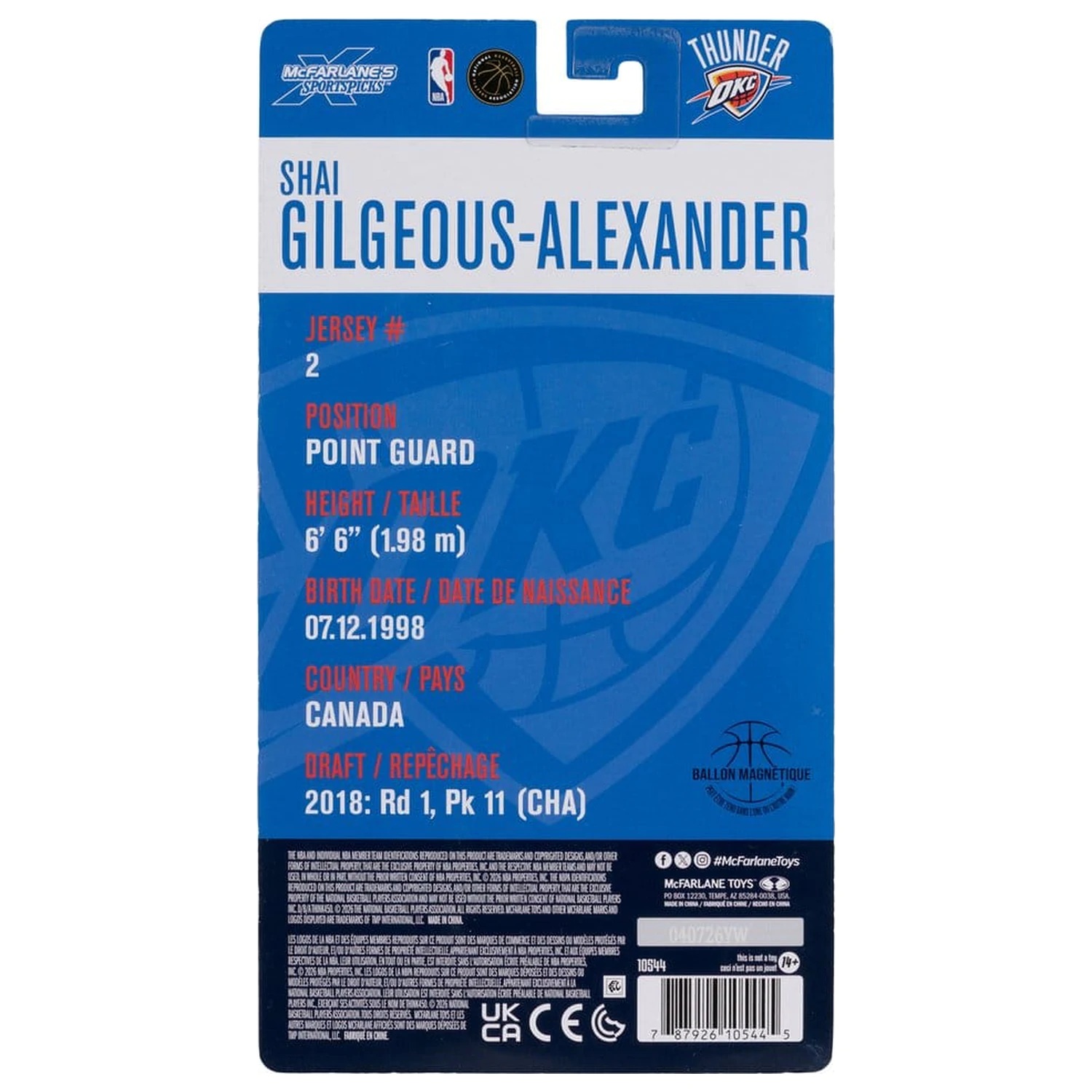 NBA SportsPicks akční figurka Shai Gilgeous-Alexander (Oklahoma City Thunder) 16 cm fotografii produktu