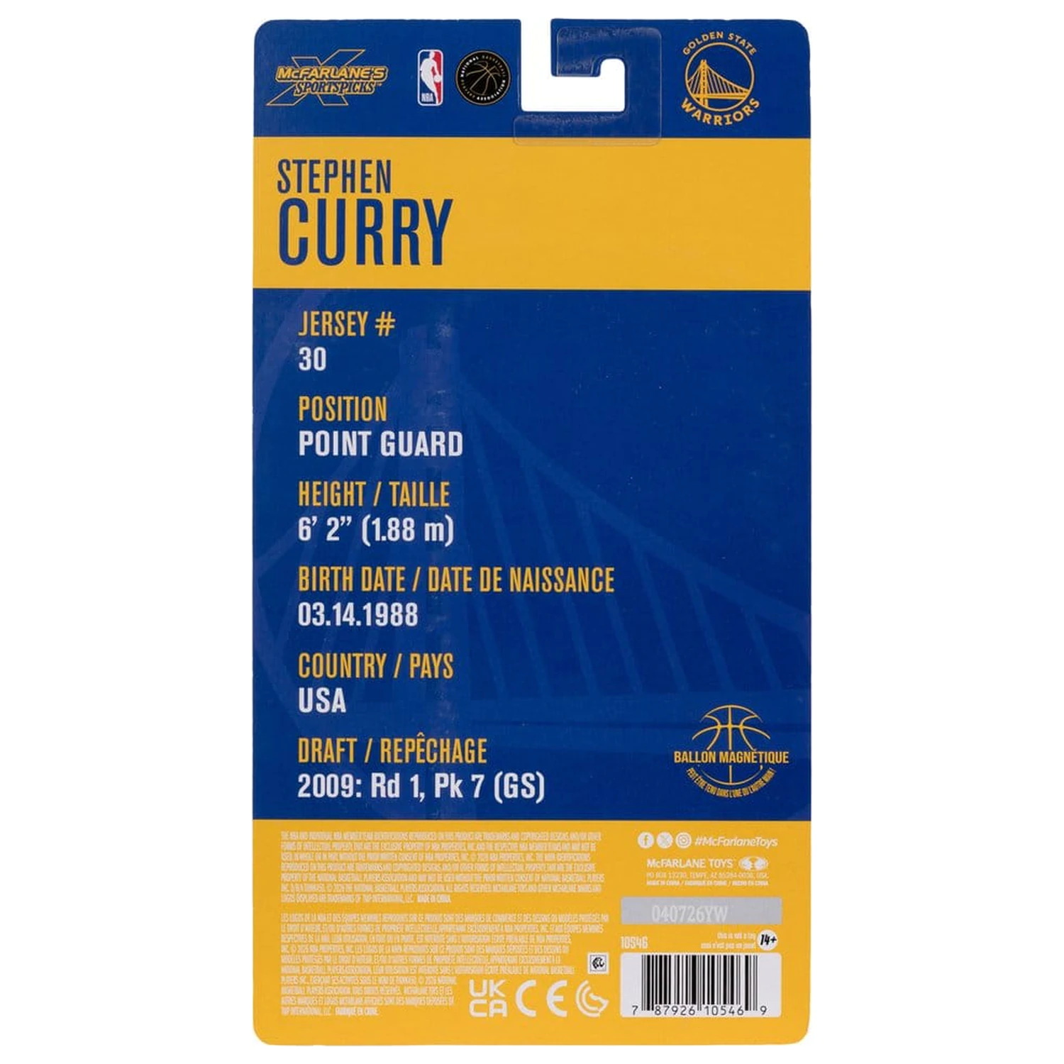 NBA SportsPicks akční figurka Stephen Curry (Golden State Warriors) 15 cm fotografii produktu