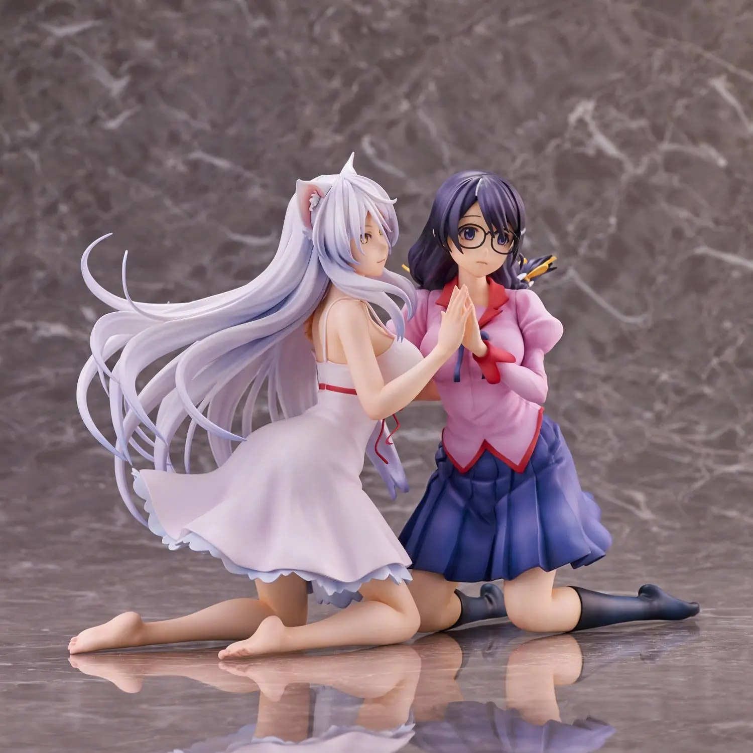 Nekomonogatari Monogatari Series PVC Sochy Tsubasa Hanekawa Set (re-run) 19 cm fotografii produktu