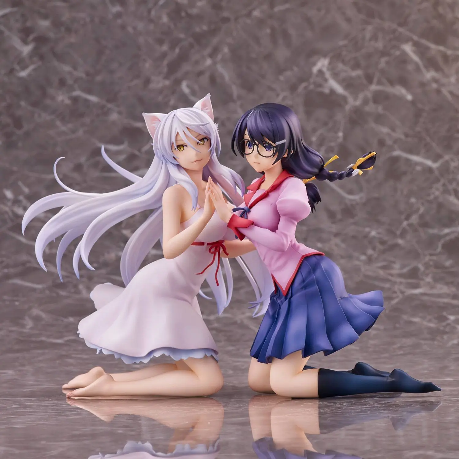 Nekomonogatari Monogatari Series PVC Sochy Tsubasa Hanekawa Set (re-run) 19 cm fotografii produktu