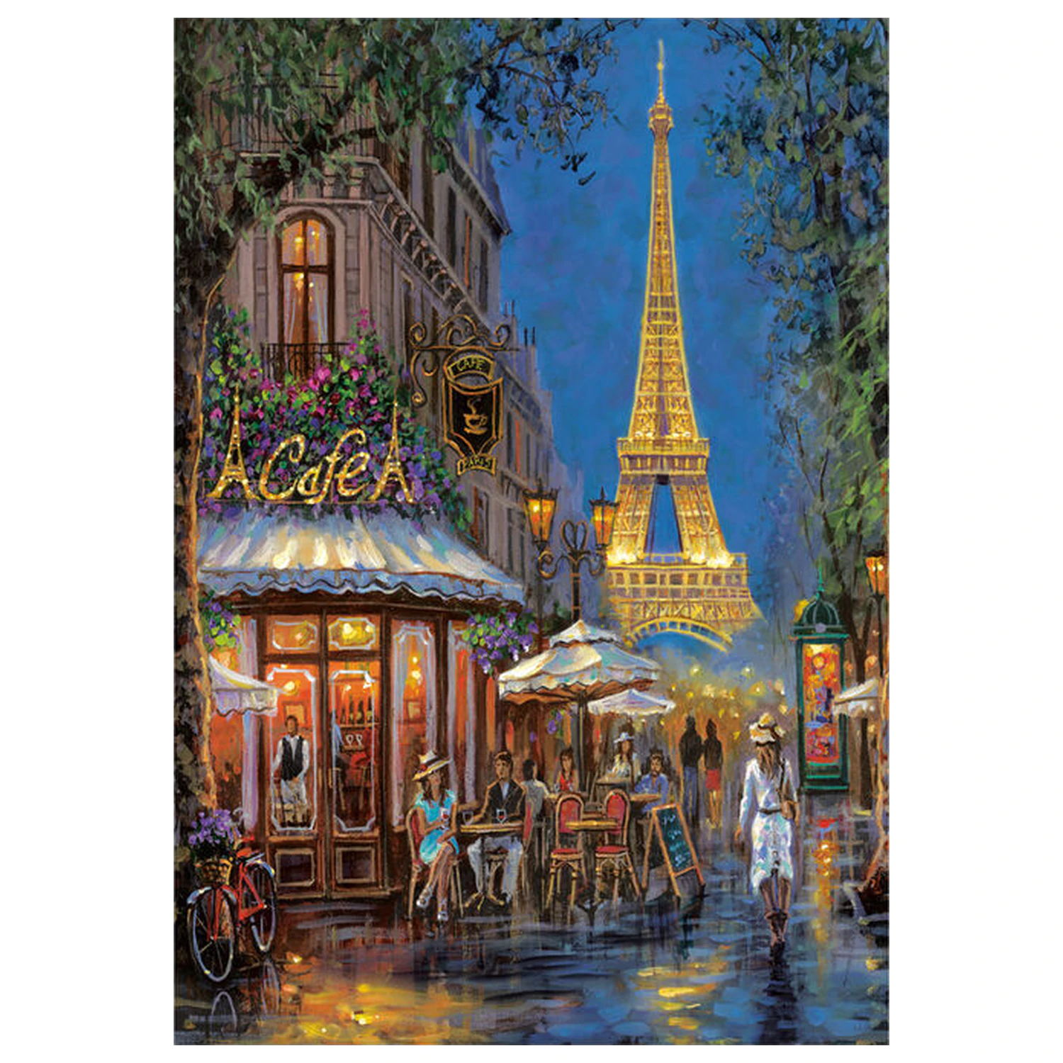 Night at the Eiffel Cafe puzzle 500 dílků fotografii produktu