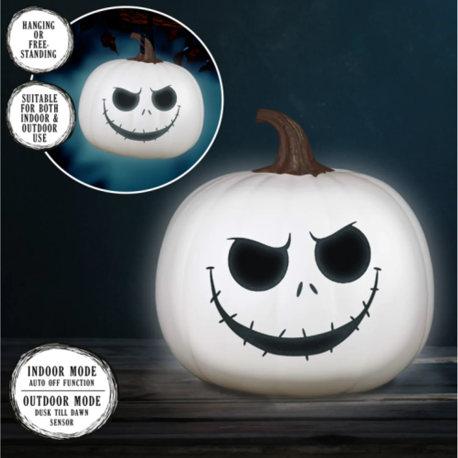 Nightmare Before Christmas Světlo Jack Skellington Dýňová lucerna 20 cm fotografii produktu