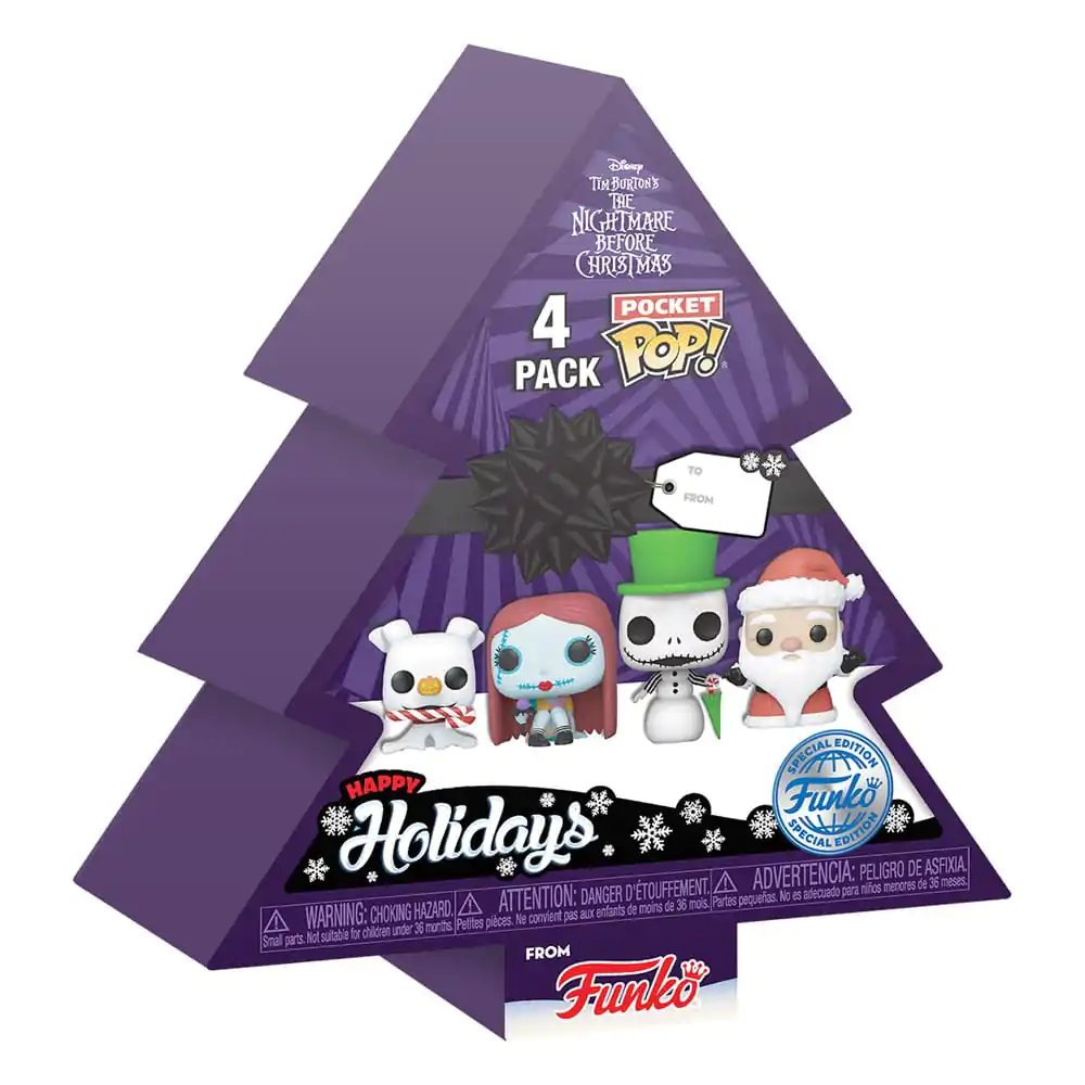 Nightmare before Christmas Pocket POP! Vinylová figurka 4-Pack Strom Vánoční 4 cm fotografii produktu