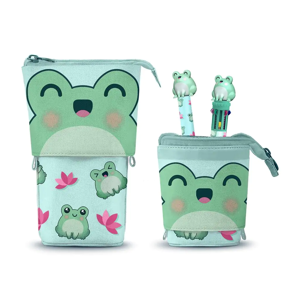Oh My Pop! Frog pouzdro na tužky + Pero 10 barev + mazací pero fotografii produktu