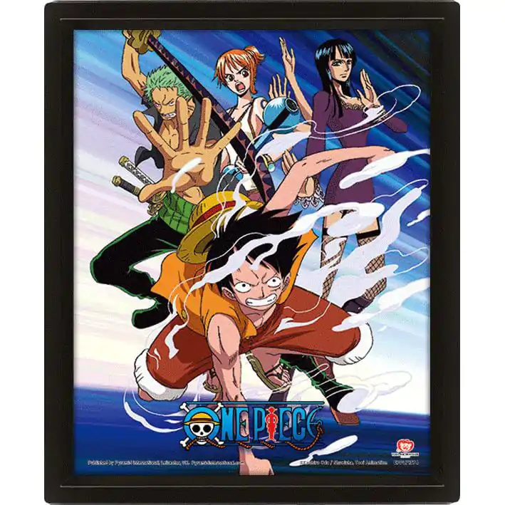 One Piece 3D lentikulární plakát Straw Hat Pirates Assault 26 x 20 cm fotografii produktu