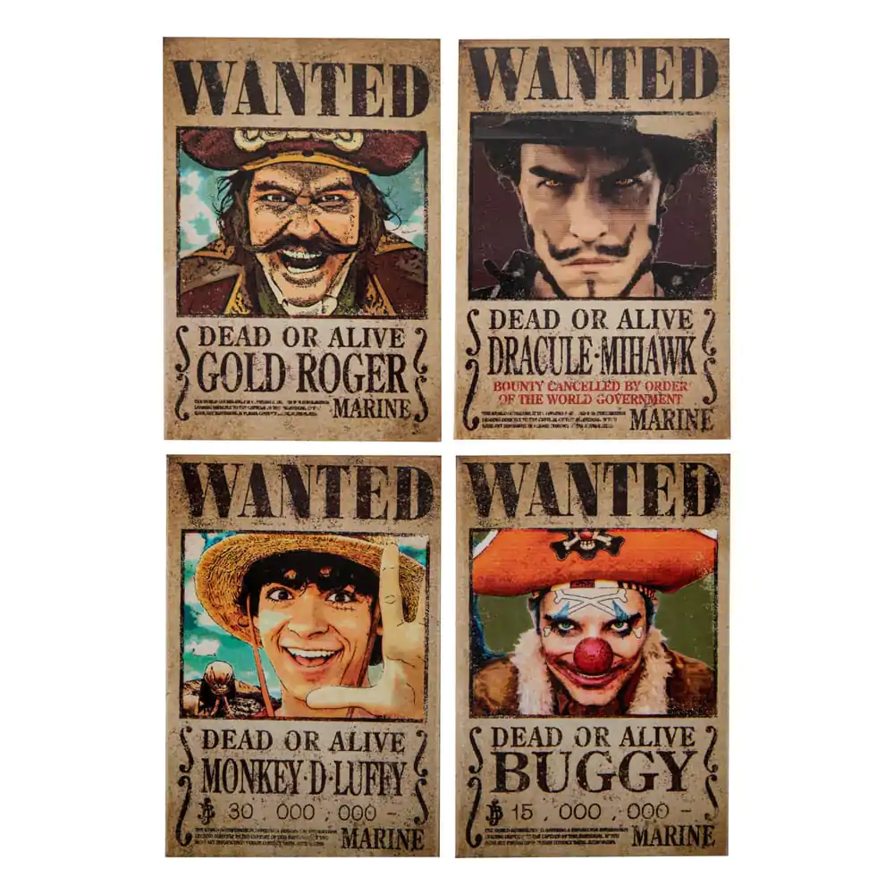 Sada 4 magnetů na ledničku One Piece Wanted fotografii produktu