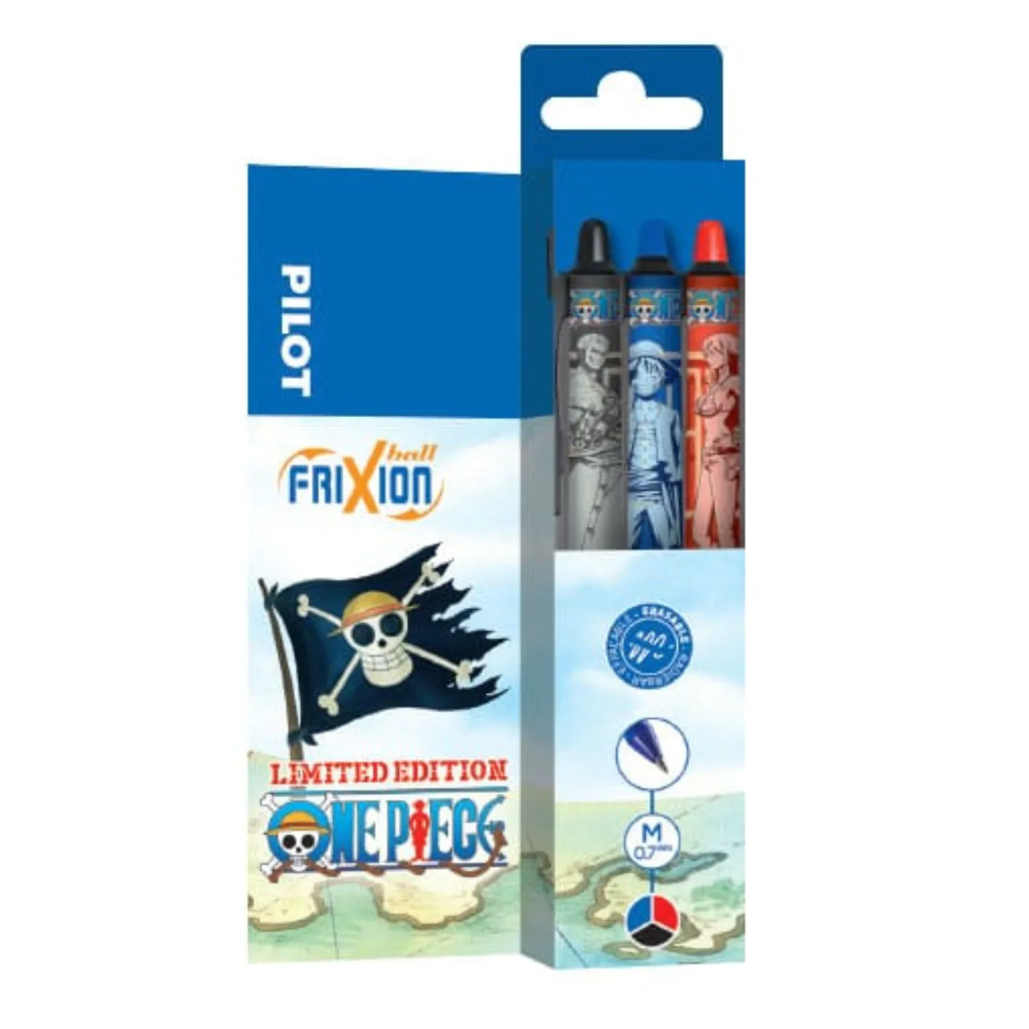 One Piece balení 3 ks roller FriXion Ball+ limitovaná edice LE 0.7 fotografii produktu
