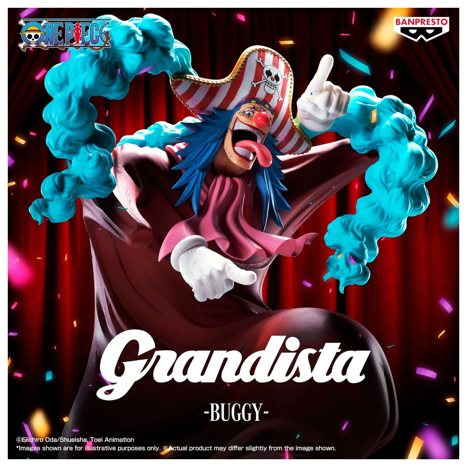 One Piece Grandista Buggy figurka 25cm fotografii produktu