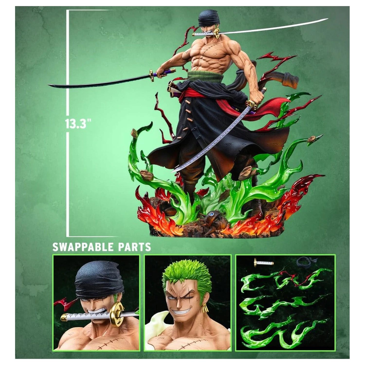One Piece Legendary Straw Hat Crew Series Socha Roronoa Zoro (Premium Version) 34 cm fotografii produktu