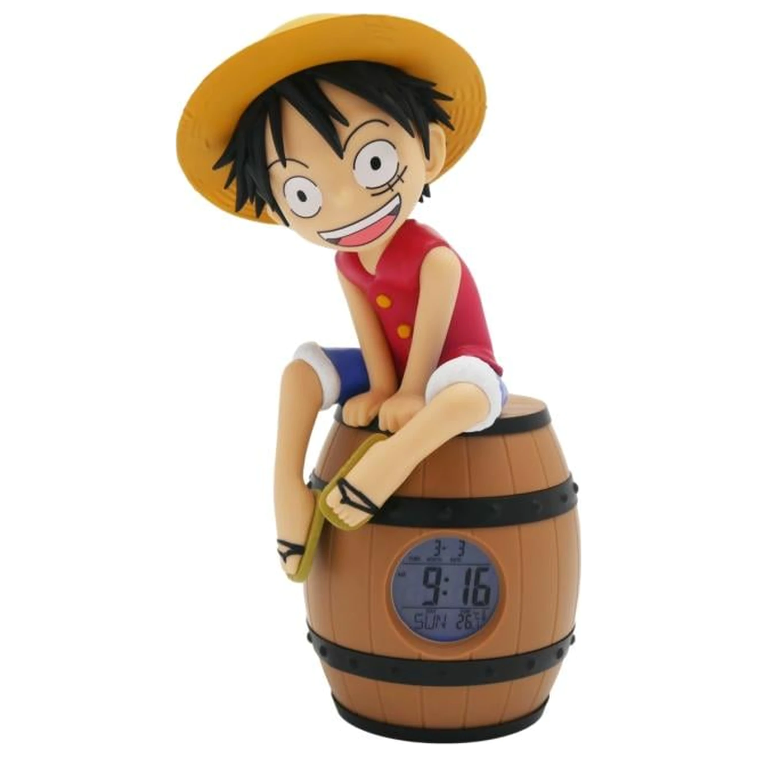 ONE PIECE Luffy na sudu LED svítící budík 28 cm fotografii produktu