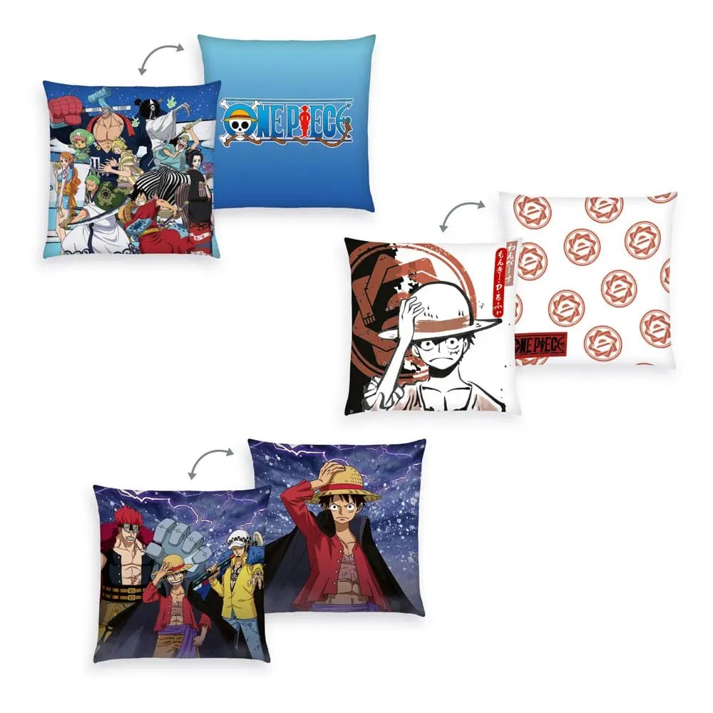 One Piece Polštáře 3-Pack Monkey D. Luffy 40 x 40 cm fotografii produktu