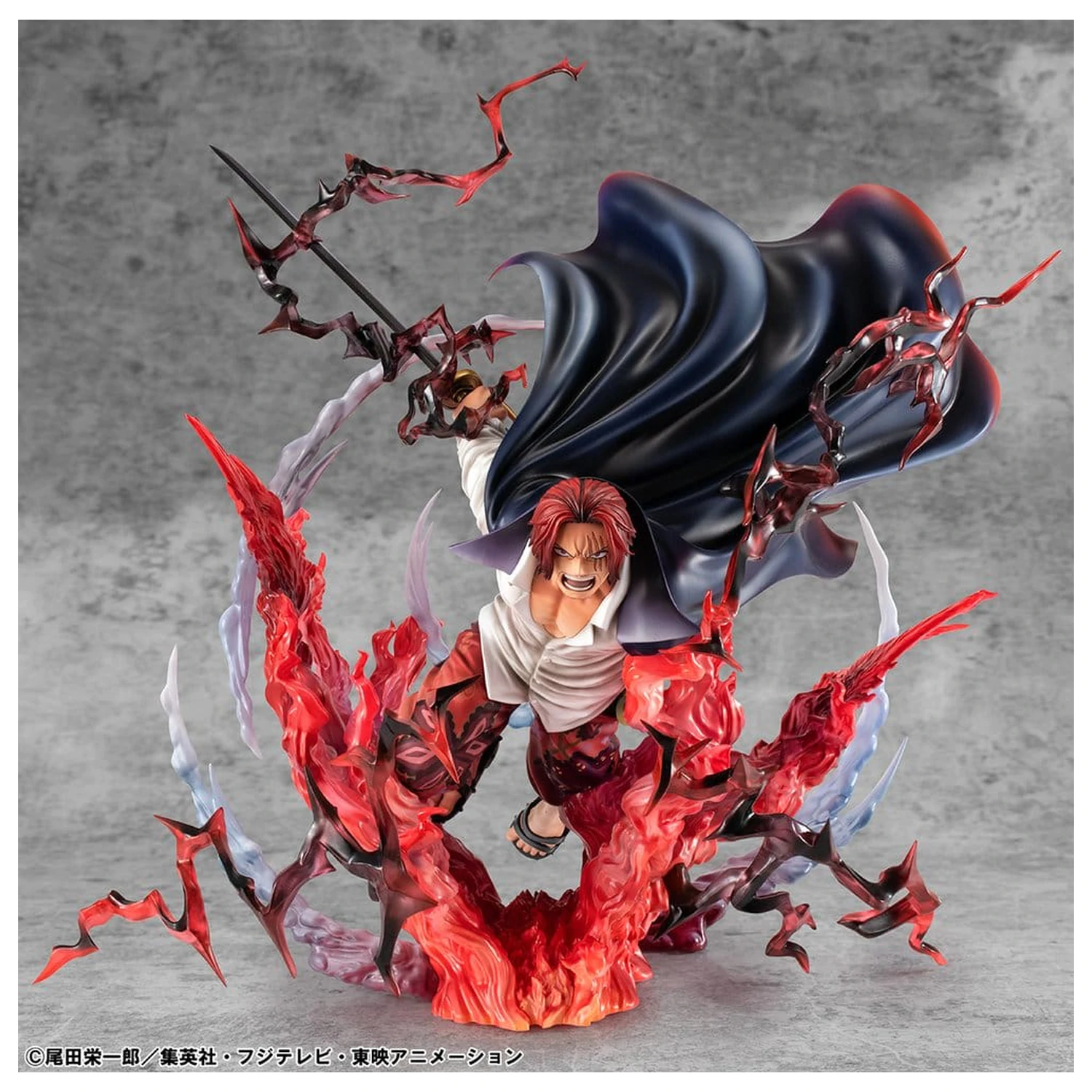 One Piece P.O.P SA-MAXIMUM PVC Socha Leader of Red Hair Pirates Red-Haired Shanks Kamusari 25 cm fotografii produktu