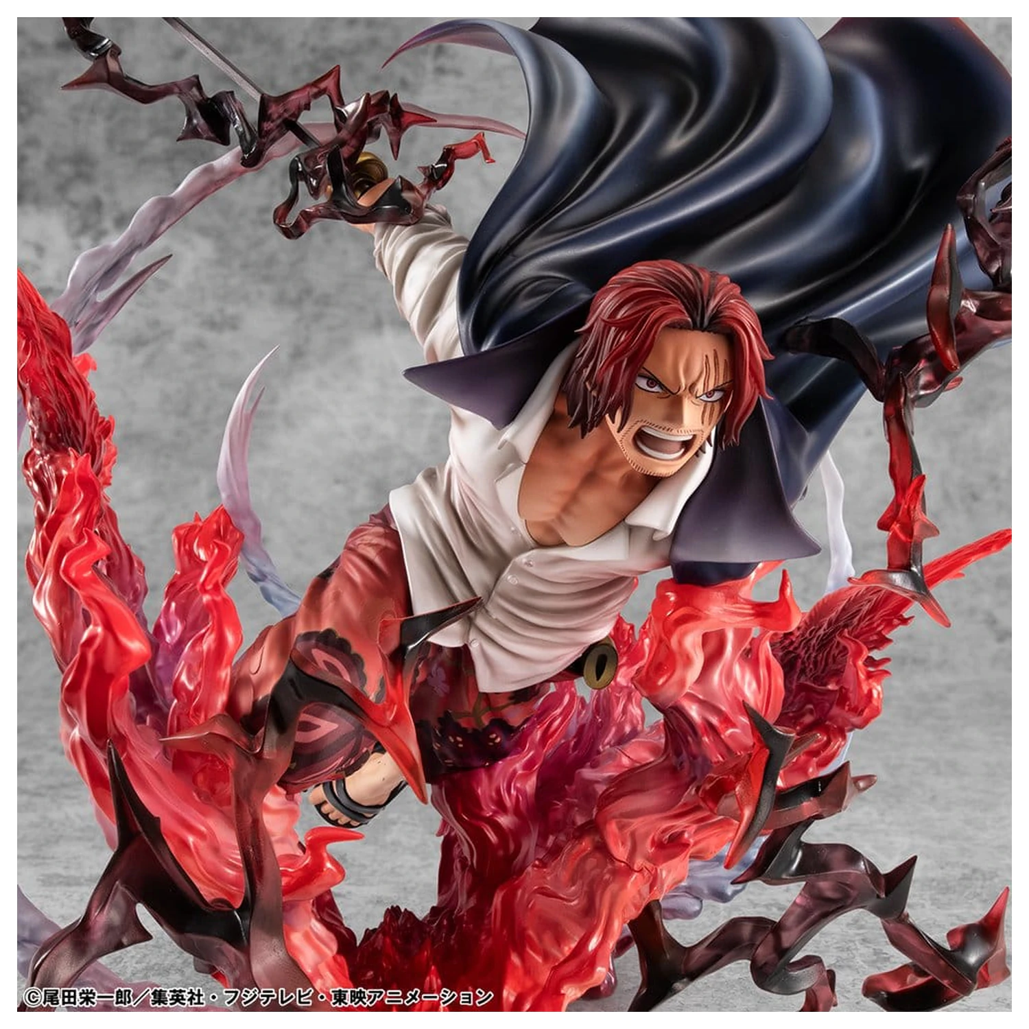 One Piece P.O.P SA-MAXIMUM PVC Socha Leader of Red Hair Pirates Red-Haired Shanks Kamusari 25 cm fotografii produktu
