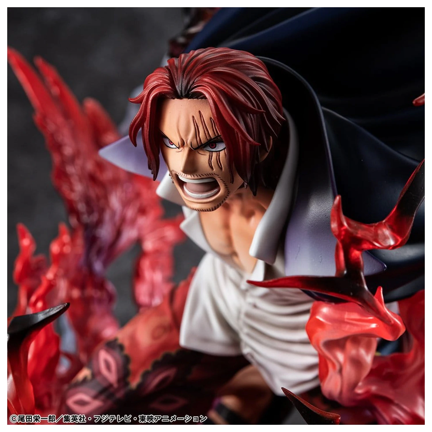 One Piece P.O.P SA-MAXIMUM PVC Socha Leader of Red Hair Pirates Red-Haired Shanks Kamusari 25 cm fotografii produktu