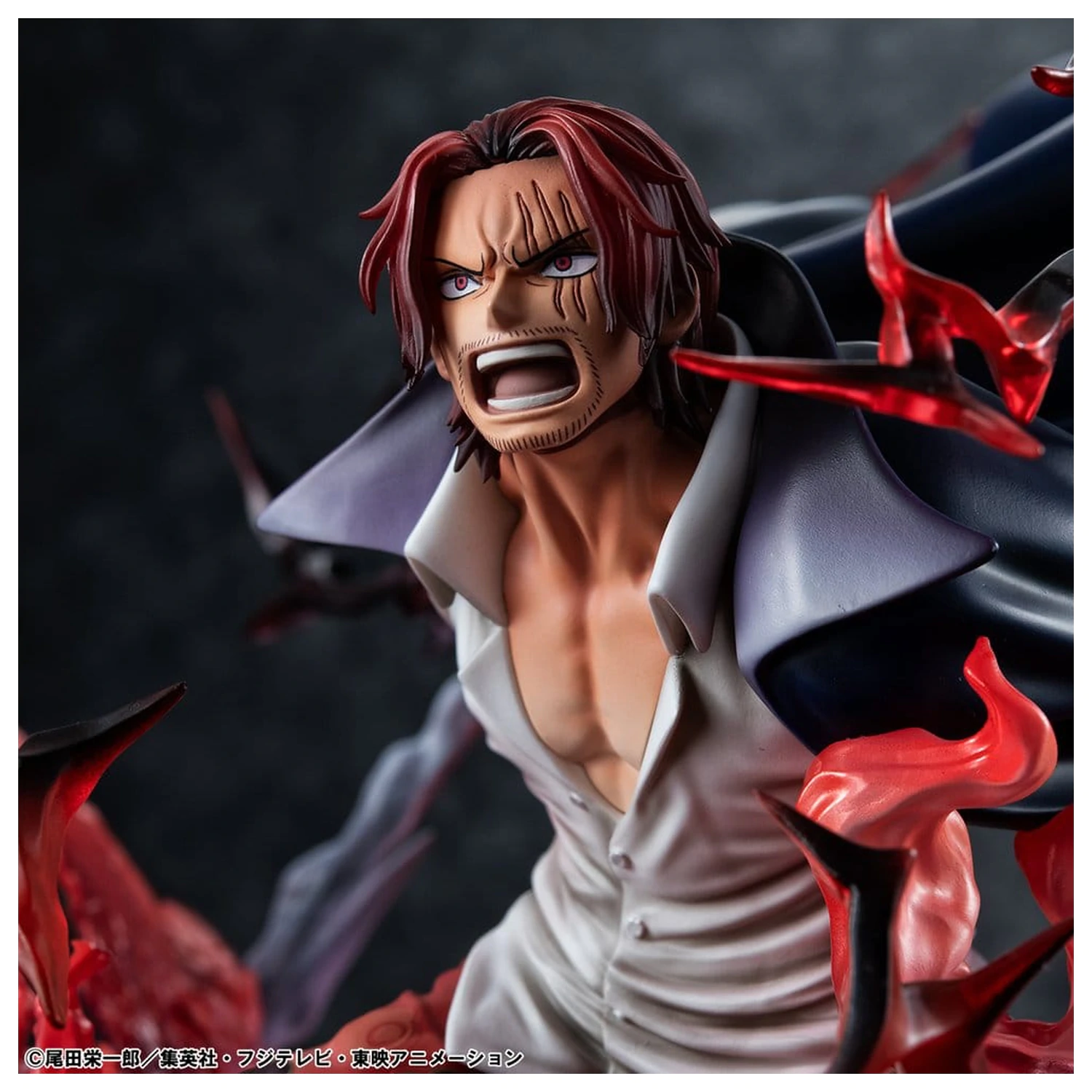 One Piece P.O.P SA-MAXIMUM PVC Socha Leader of Red Hair Pirates Red-Haired Shanks Kamusari 25 cm fotografii produktu