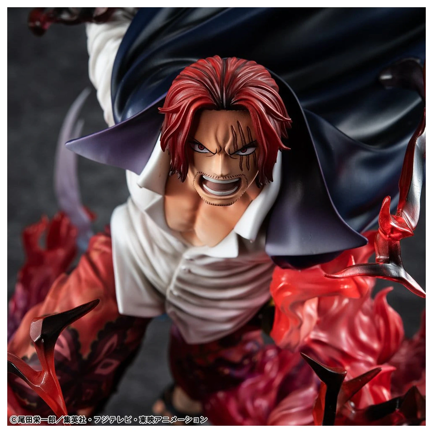 One Piece P.O.P SA-MAXIMUM PVC Socha Leader of Red Hair Pirates Red-Haired Shanks Kamusari 25 cm fotografii produktu