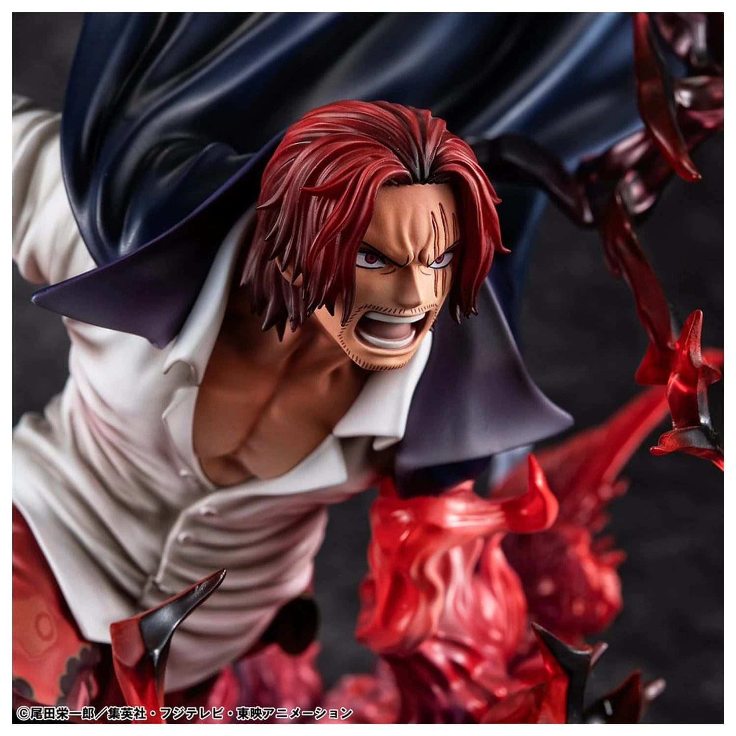 One Piece P.O.P SA-MAXIMUM PVC Socha Leader of Red Hair Pirates Red-Haired Shanks Kamusari 25 cm fotografii produktu