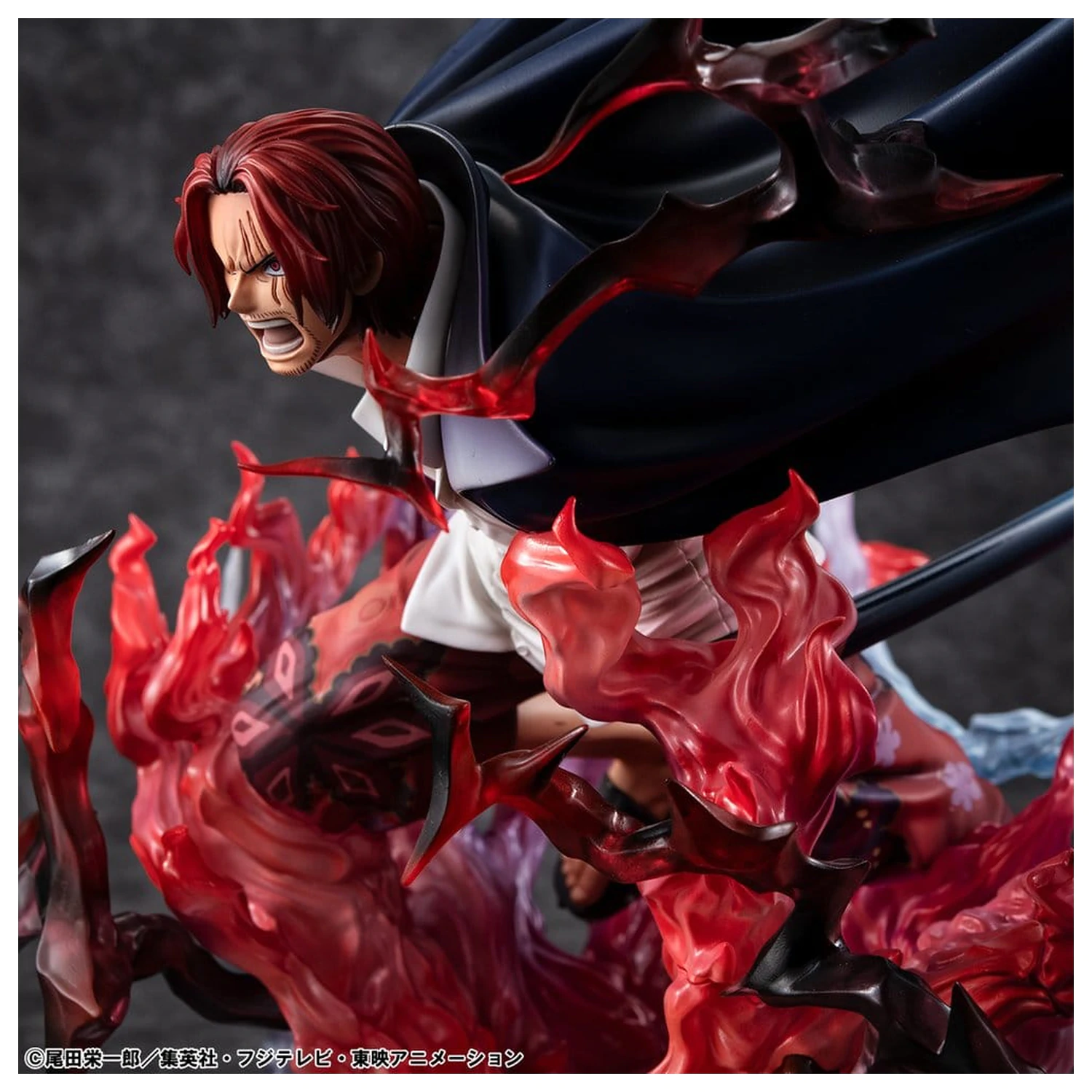 One Piece P.O.P SA-MAXIMUM PVC Socha Leader of Red Hair Pirates Red-Haired Shanks Kamusari 25 cm fotografii produktu