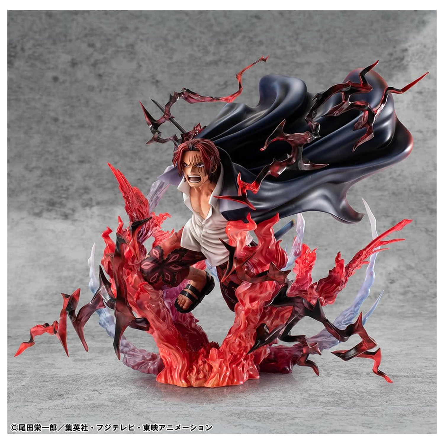 One Piece P.O.P SA-MAXIMUM PVC Socha Leader of Red Hair Pirates Red-Haired Shanks Kamusari 25 cm fotografii produktu