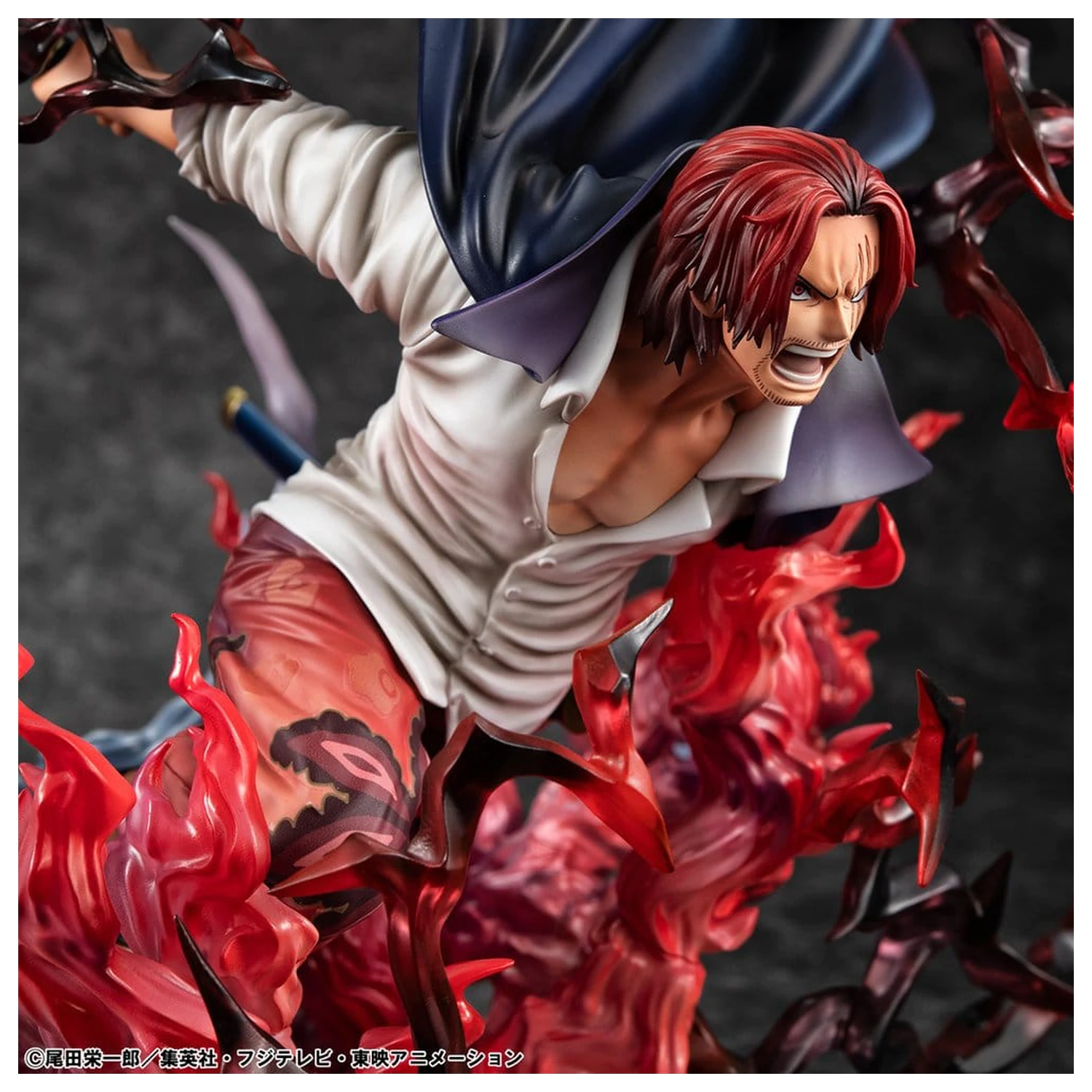 One Piece P.O.P SA-MAXIMUM PVC Socha Leader of Red Hair Pirates Red-Haired Shanks Kamusari 25 cm fotografii produktu