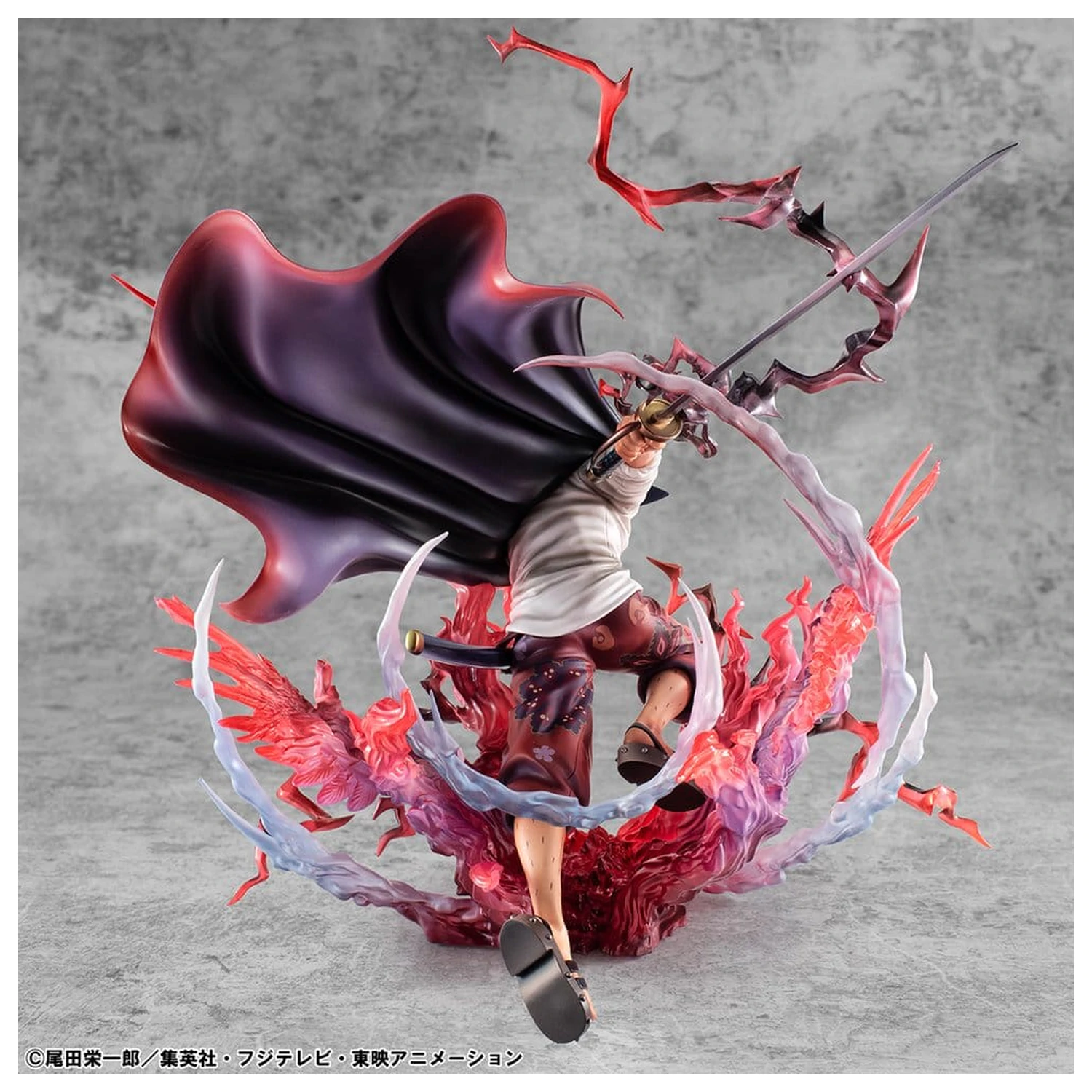 One Piece P.O.P SA-MAXIMUM PVC Socha Leader of Red Hair Pirates Red-Haired Shanks Kamusari 25 cm fotografii produktu