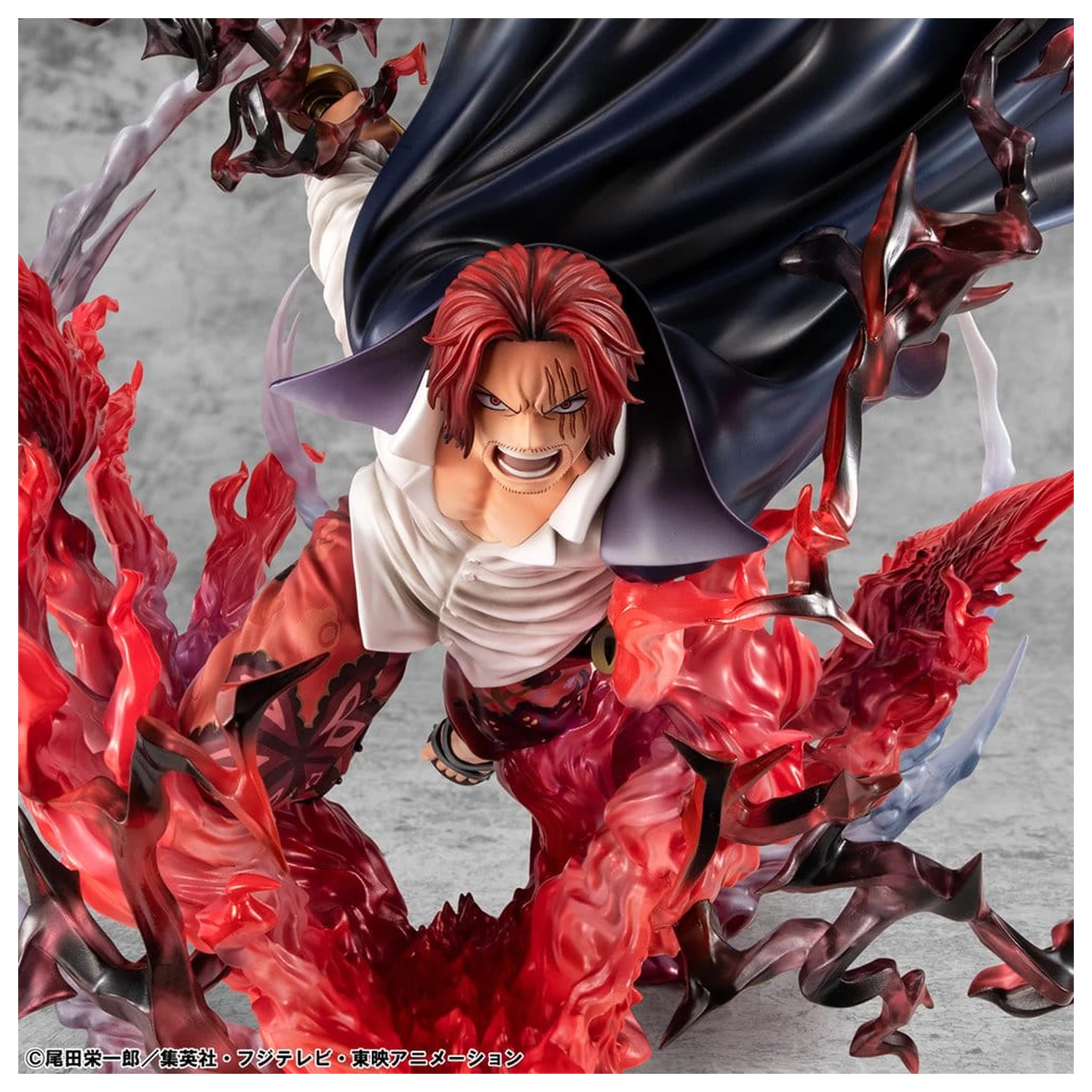 One Piece P.O.P SA-MAXIMUM PVC Socha Leader of Red Hair Pirates Red-Haired Shanks Kamusari 25 cm fotografii produktu