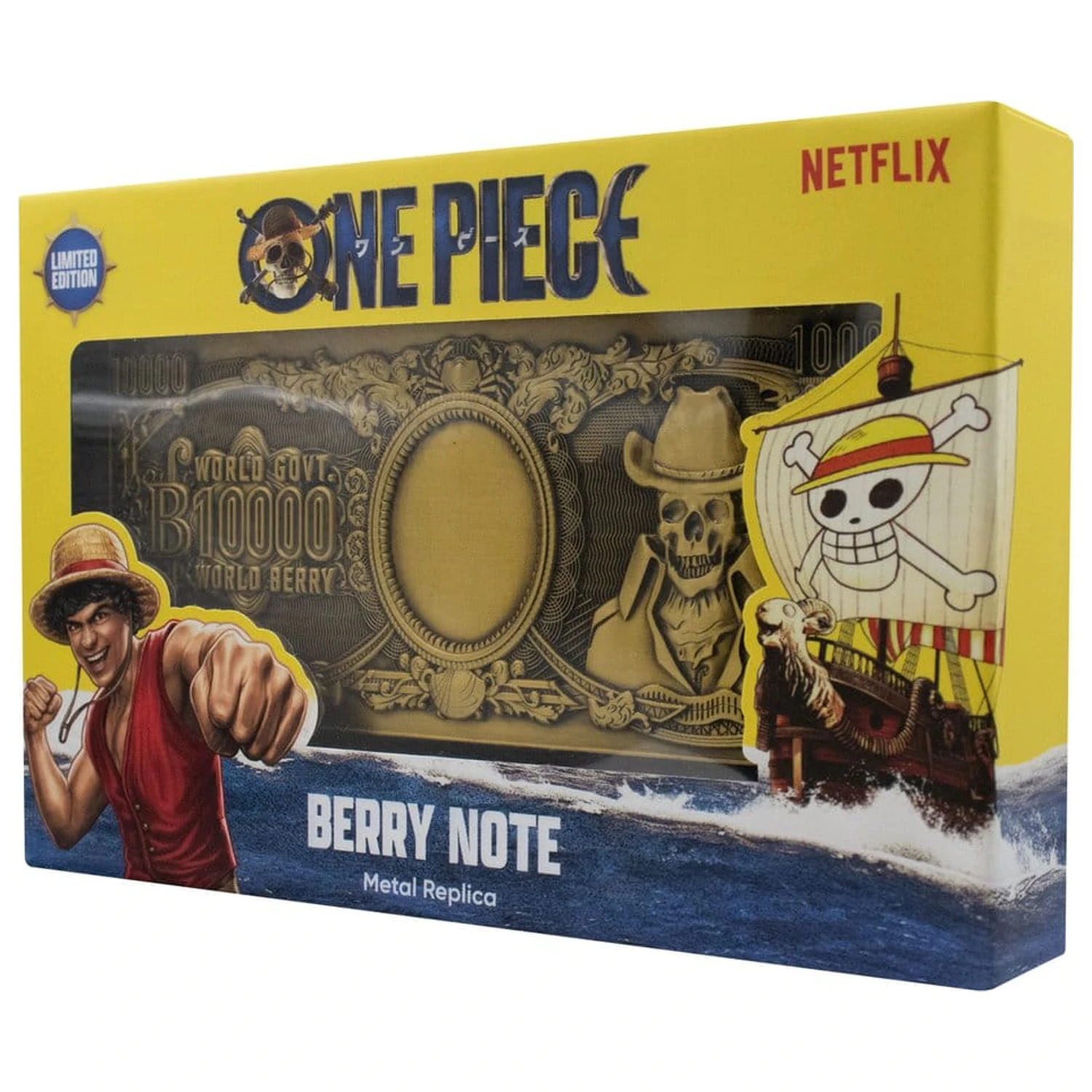 One Piece Replika 10 000 World Berry Kovová bankovka 6 x 15 cm fotografii produktu