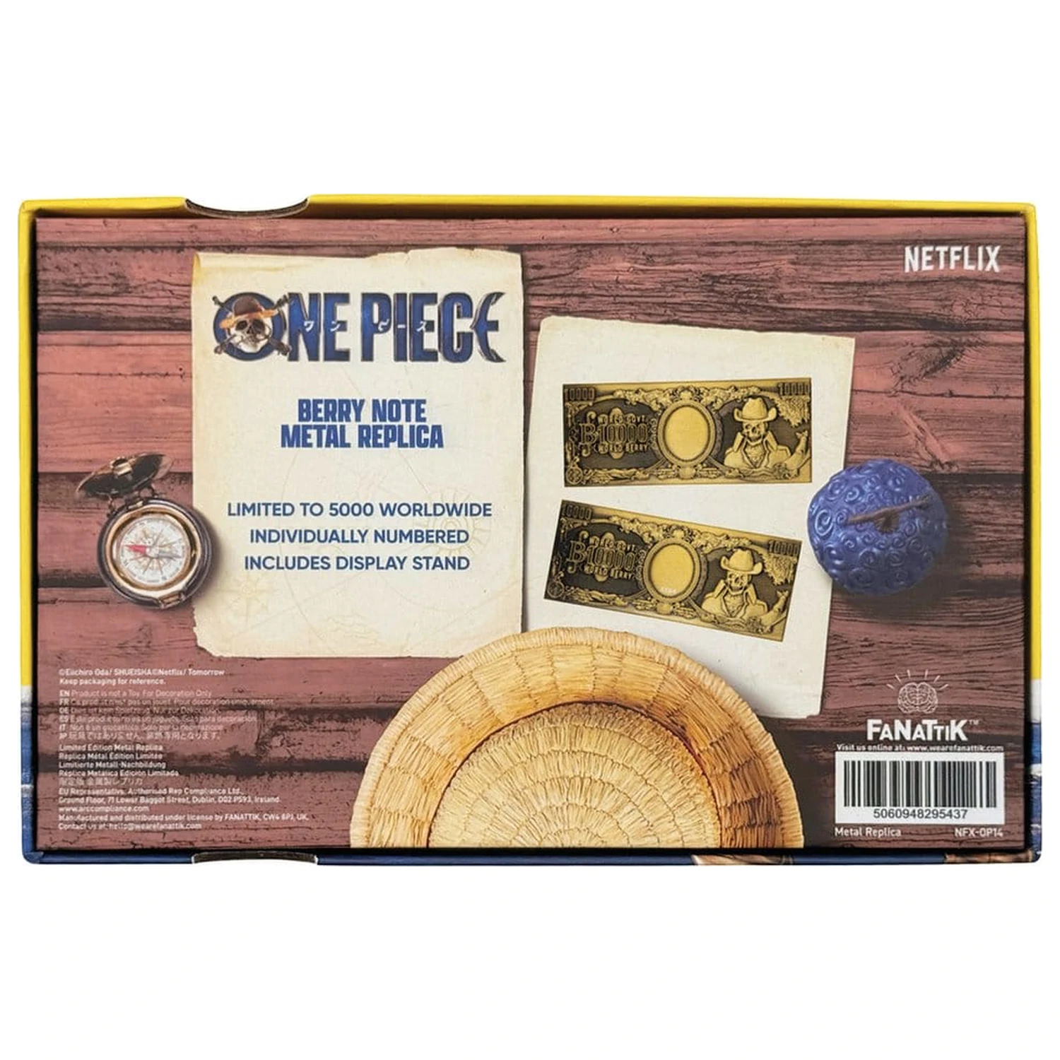 One Piece Replika 10 000 World Berry Kovová bankovka 6 x 15 cm fotografii produktu
