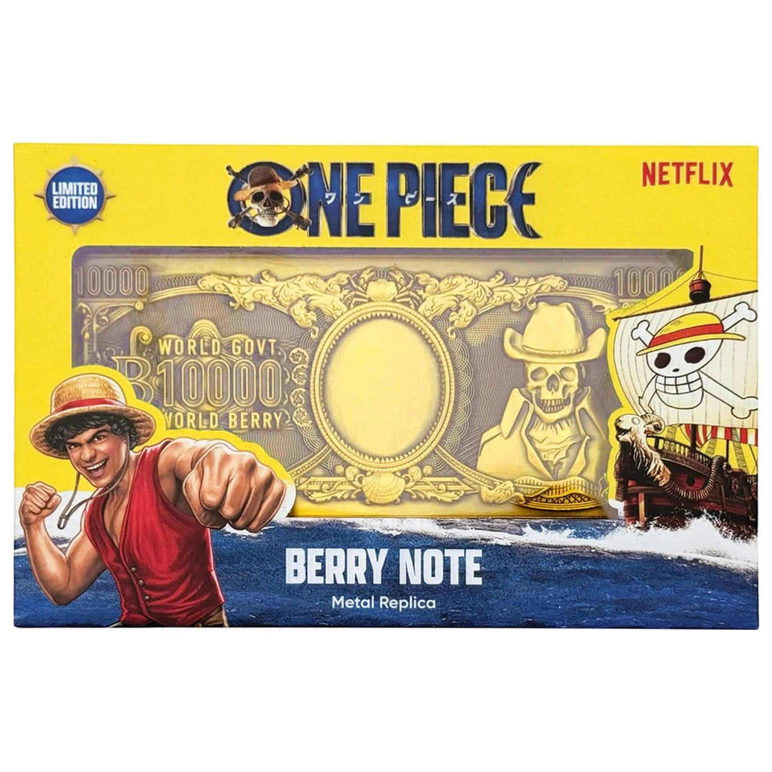 One Piece Replika 10 000 World Berry Kovová bankovka 6 x 15 cm fotografii produktu