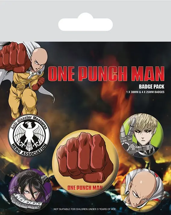 One Punch Man Placky 5-balení Destructive fotografii produktu