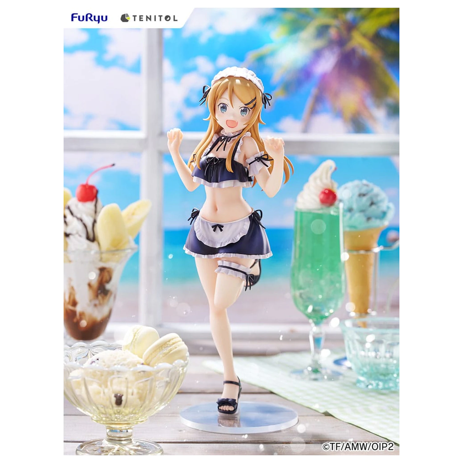 Ore no Imouto ga Konna ni Kawaii Wake ga Nai. Tenitol Vysoká PVC socha Kousaka Kirino v plavkách a oblečení služky Ver. 30 cm fotografii produktu