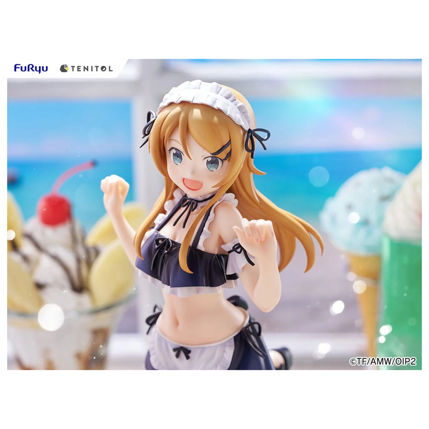 Ore no Imouto ga Konna ni Kawaii Wake ga Nai. Tenitol Vysoká PVC socha Kousaka Kirino v plavkách a oblečení služky Ver. 30 cm fotografii produktu