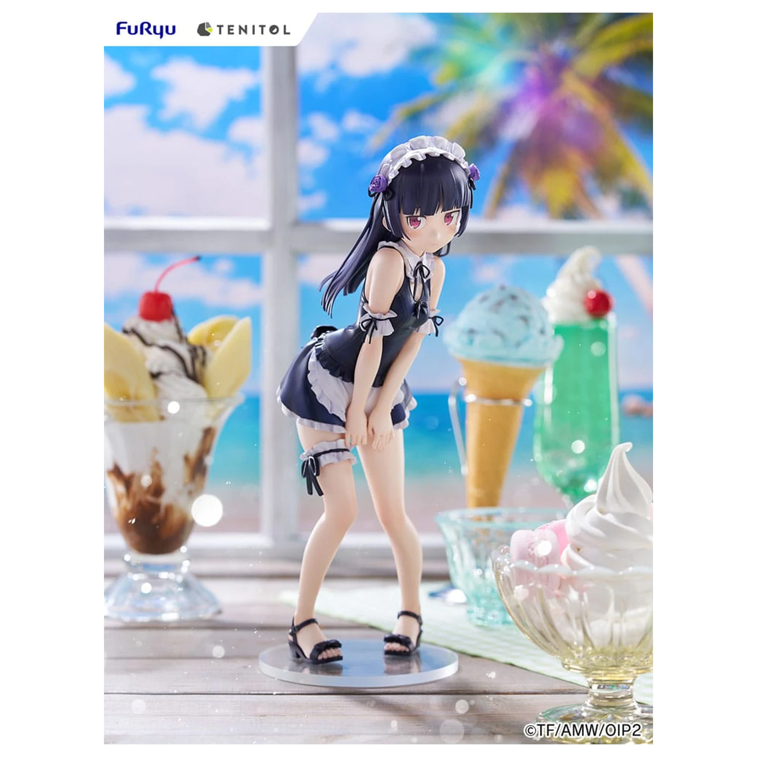 Ore no Imouto ga Konna ni Kawaii Wake ga Nai. Tenitol Tall PVC Socha Kuroneko v plavkách a oblečení služebné Ver. 27 cm fotografii produktu