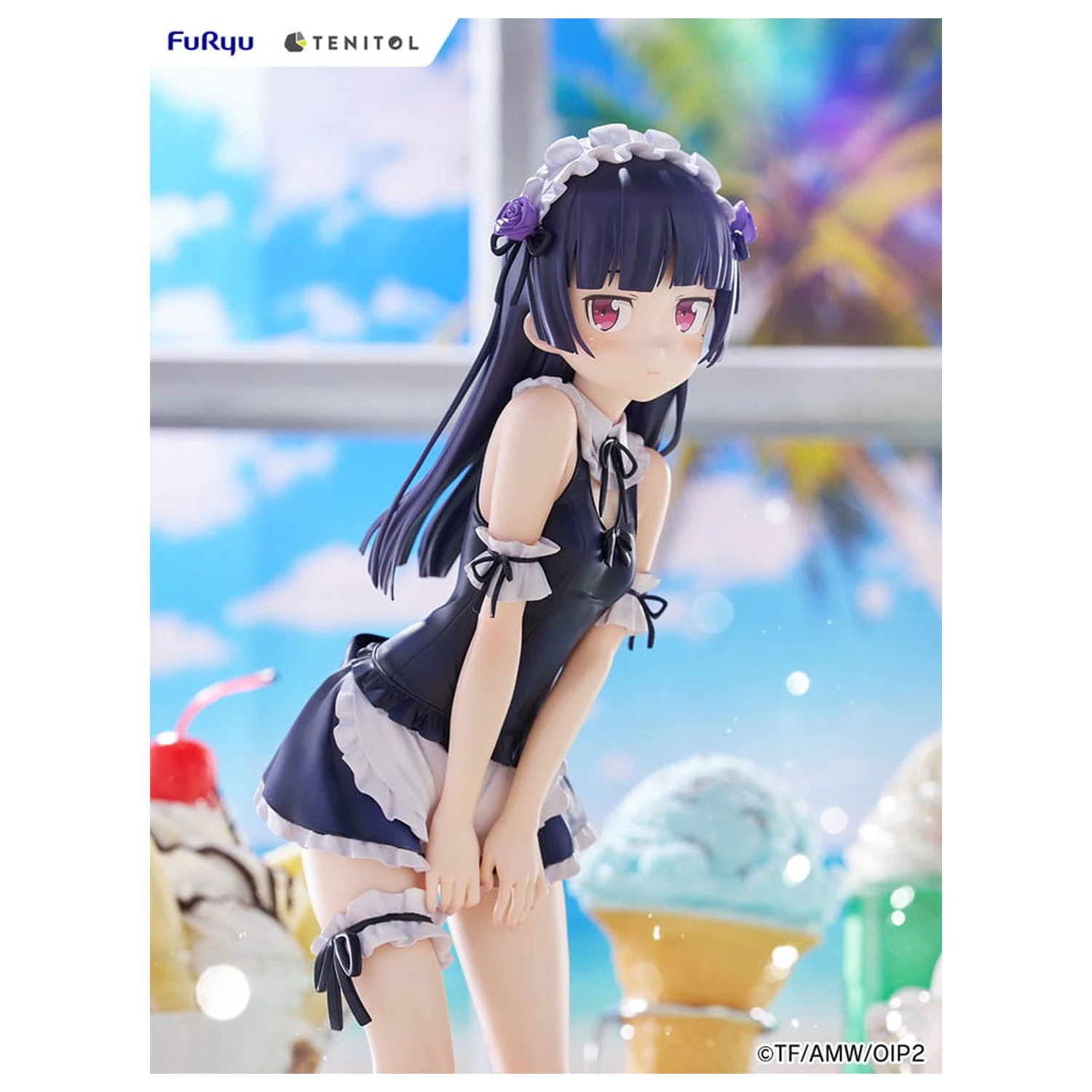 Ore no Imouto ga Konna ni Kawaii Wake ga Nai. Tenitol Tall PVC Socha Kuroneko v plavkách a oblečení služebné Ver. 27 cm fotografii produktu
