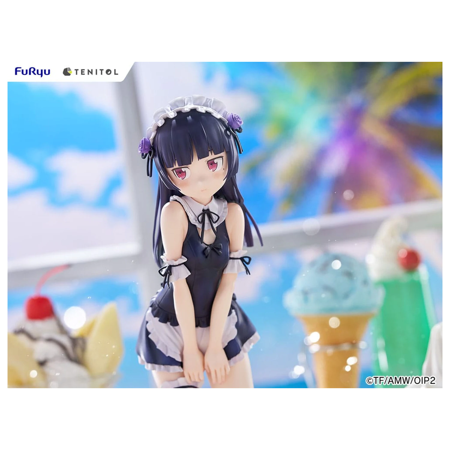 Ore no Imouto ga Konna ni Kawaii Wake ga Nai. Tenitol Tall PVC Socha Kuroneko v plavkách a oblečení služebné Ver. 27 cm fotografii produktu