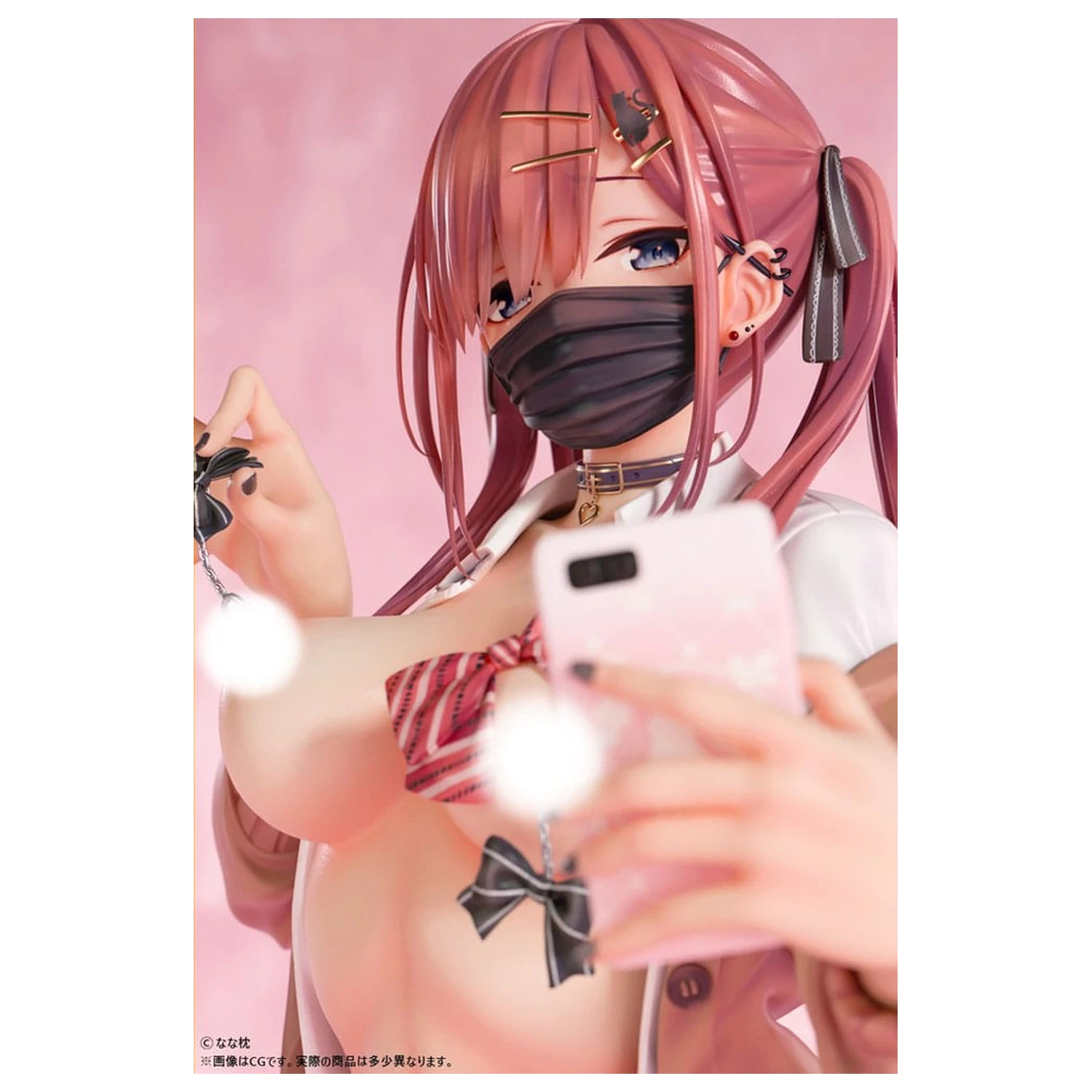 Soška Original Character 1/5 Red-Haired Gyaru-Chan Mask Ver. Ilustrace Nanamakura 29 cm fotografii produktu