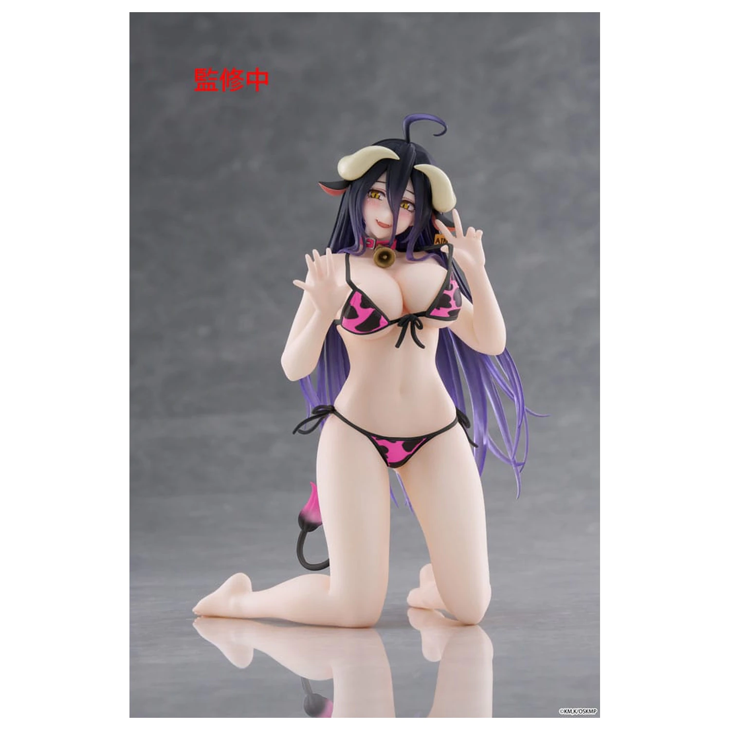 Overlord PVC Socha Desktop Cute Figure Albedo Cow-Print Swimsuit Ver. Renewal 13 cm fotografii produktu