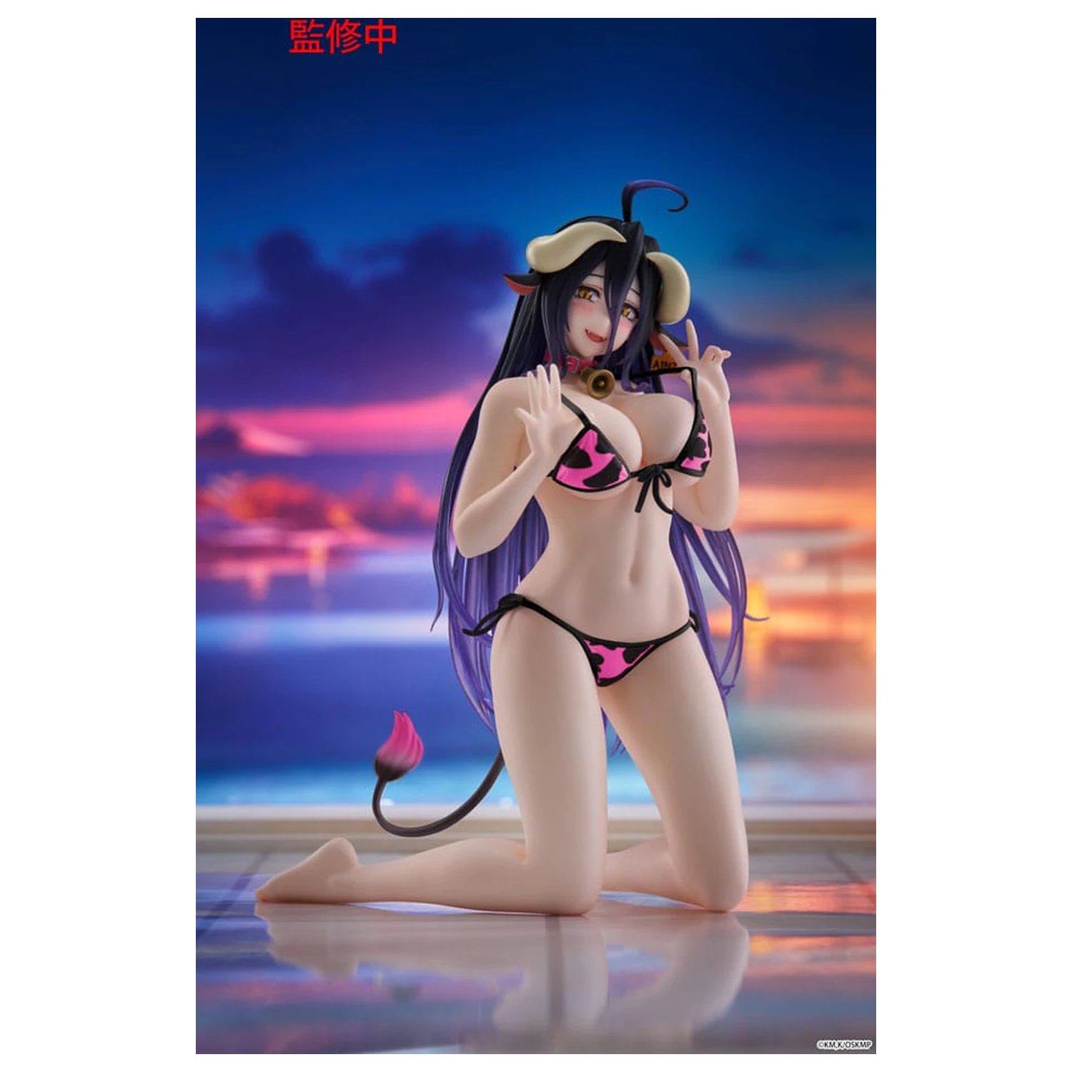 Overlord PVC Socha Desktop Cute Figure Albedo Cow-Print Swimsuit Ver. Renewal 13 cm fotografii produktu