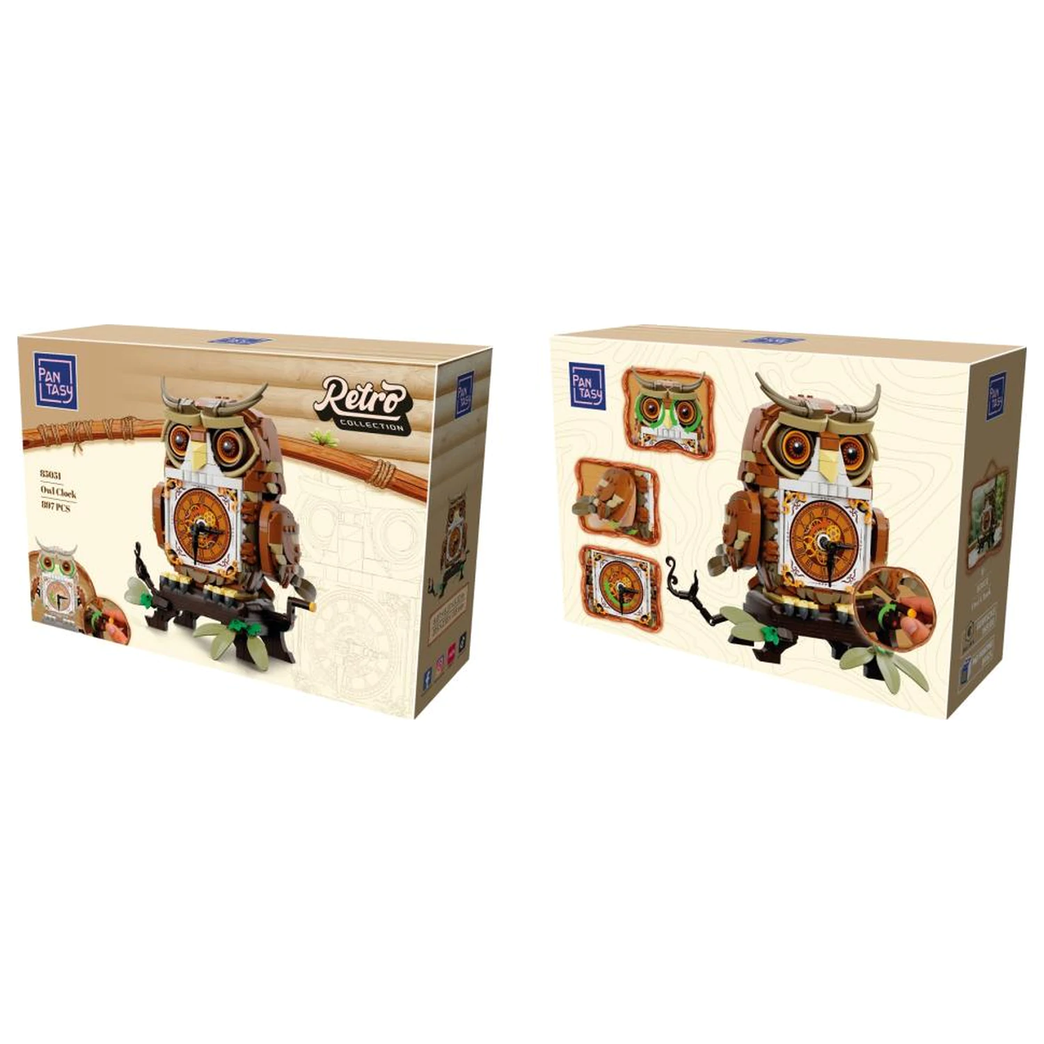 PANTASY Owl Clock stavebnice 897 ks fotografii produktu