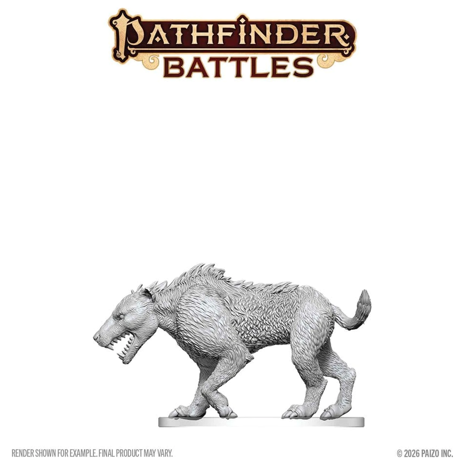 Pathfinder Battles Deep Cuts nenabarvená miniatura Hyaenodon 13 cm fotografii produktu