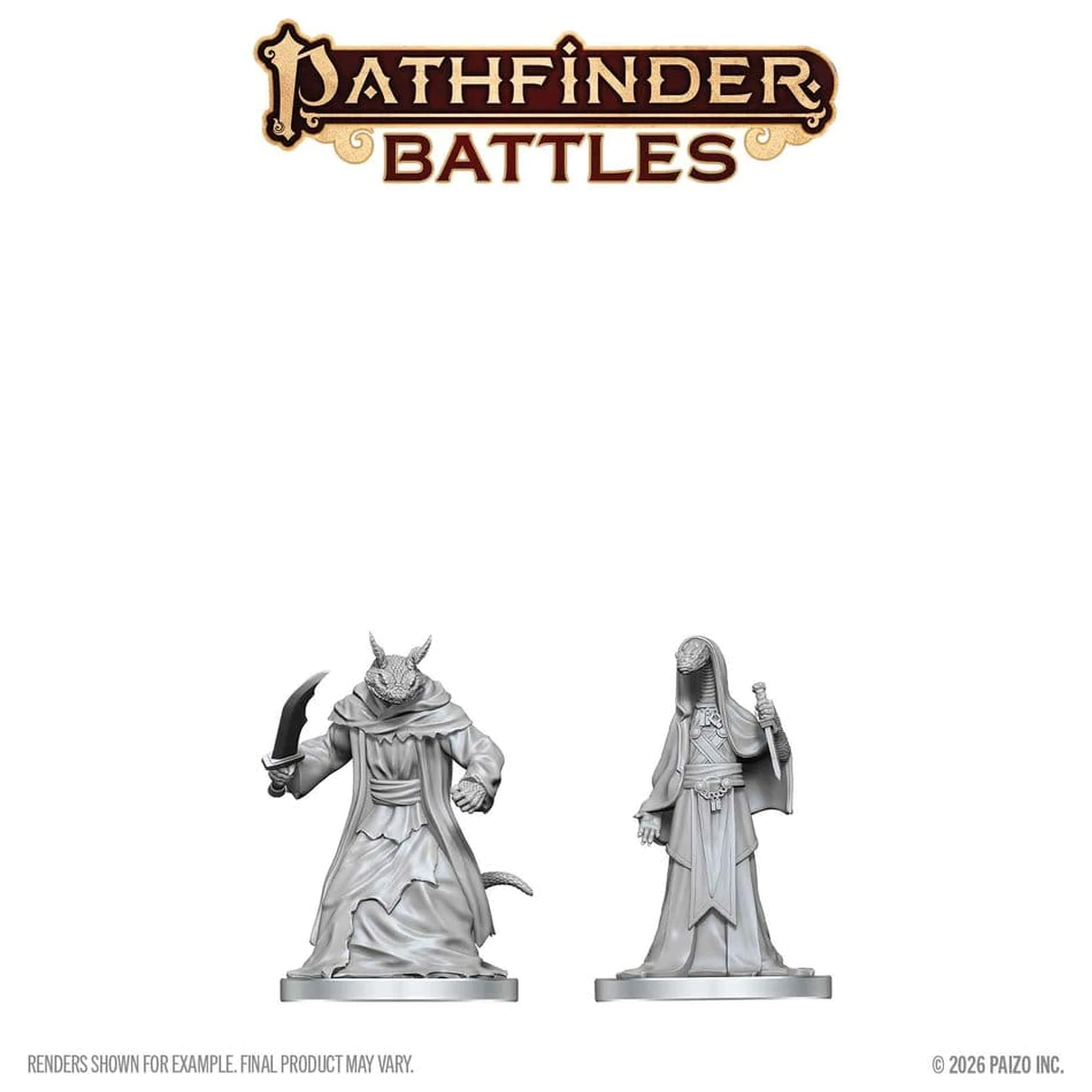 Pathfinder Battles Deep Cuts nenabarvená miniatura Zyss & Aapoph Serpentfolk 13 cm fotografii produktu