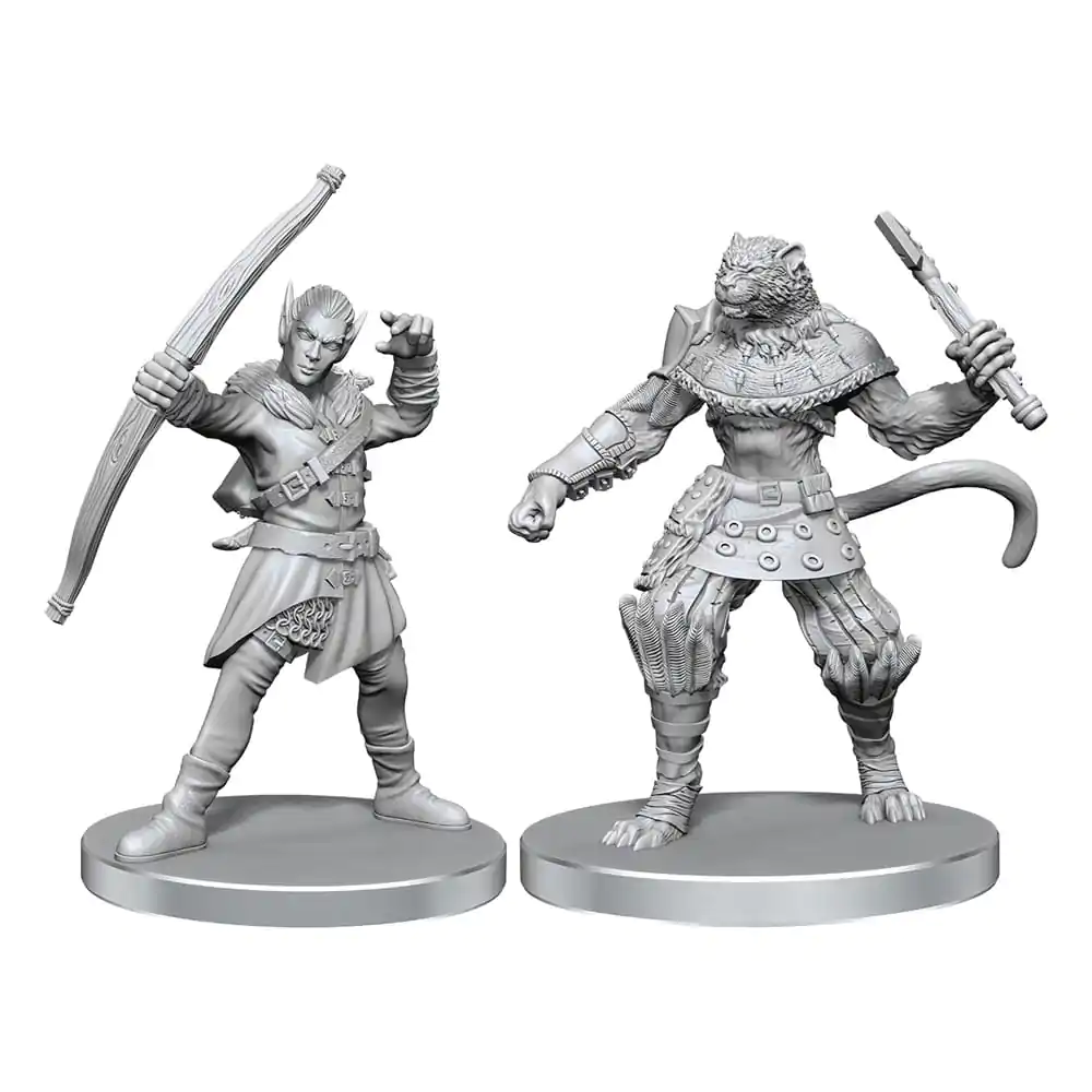 Pathfinder Deep Cuts Unpainted Miniatures Elf Hunter & Catfolk Bandit – Nenabarvené Miniatury fotografii produktu