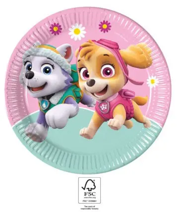 Paw Patrol Skye a Everest papírové talíře 8 ks 23 cm FSC fotografii produktu