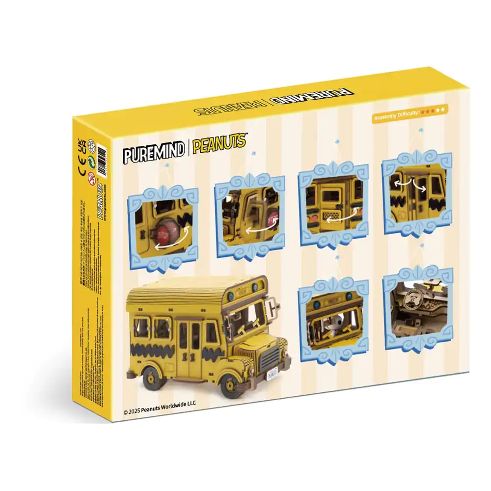 Peanuts Puremind Construction School Bus dřevěná stavebnice fotografii produktu