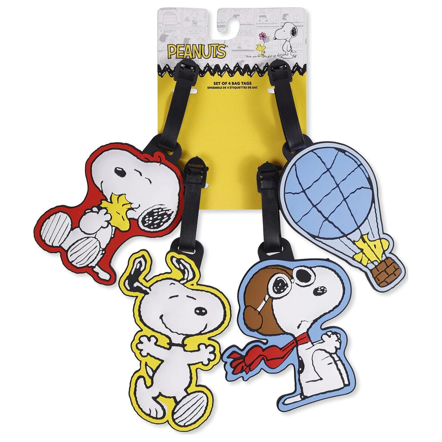 Peanuts Snoopy sada 4 štítků na zavazadla fotografii produktu