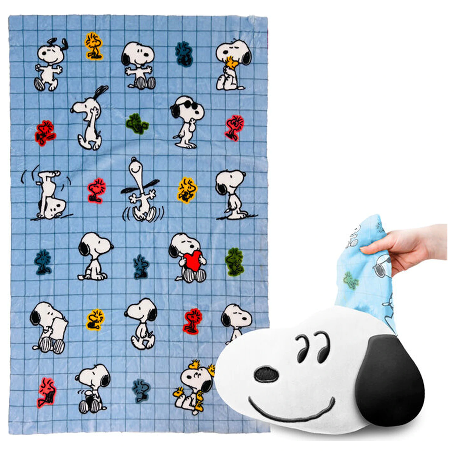 Peanuts Snoopy & Woodstock polštář a cestovní deka 2v1 fotografii produktu
