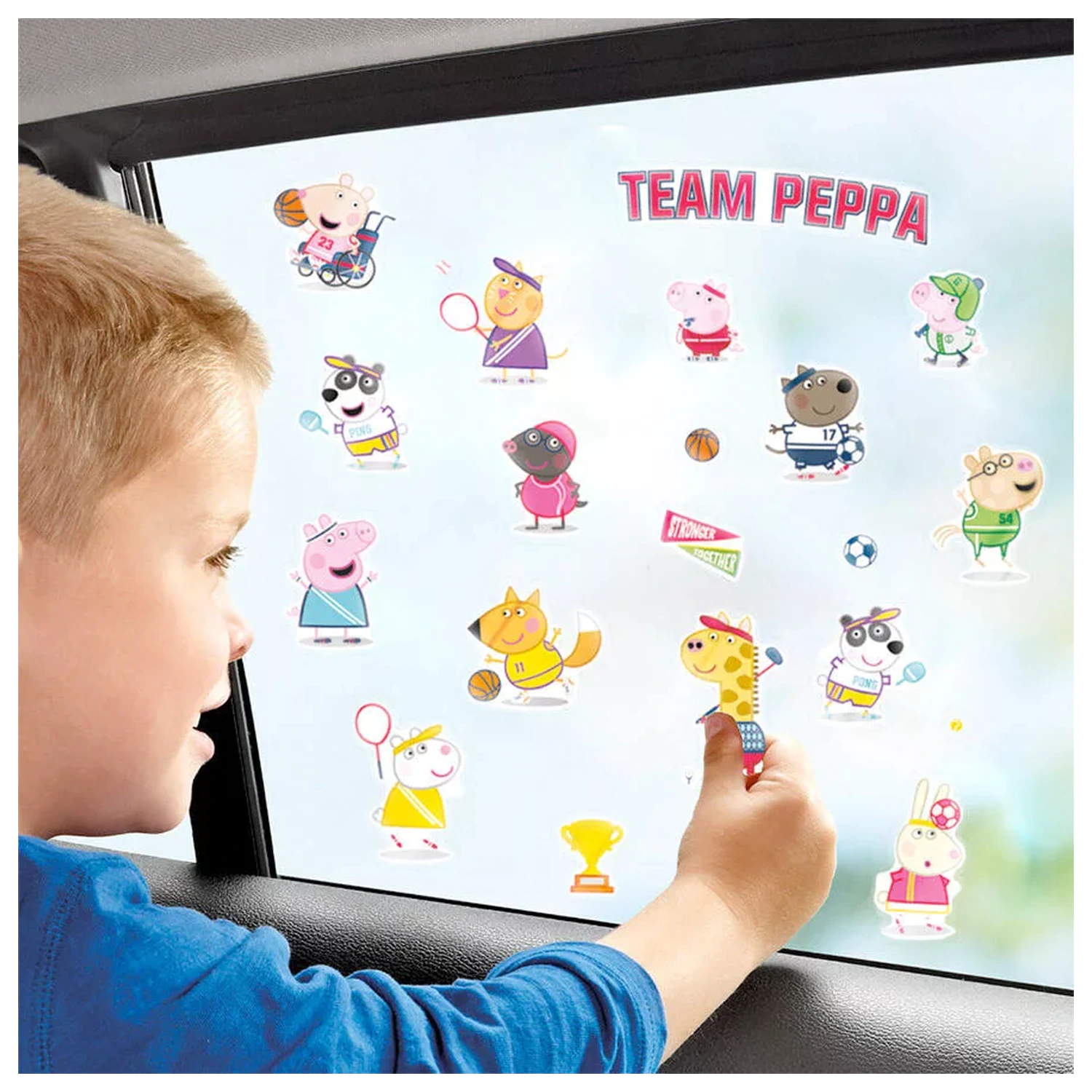 Peppa Pig Awesome Friends Sada obtisků na okno fotografii produktu